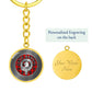 Clan Ramsay Crest & Tartan Knot Pendant Keychain