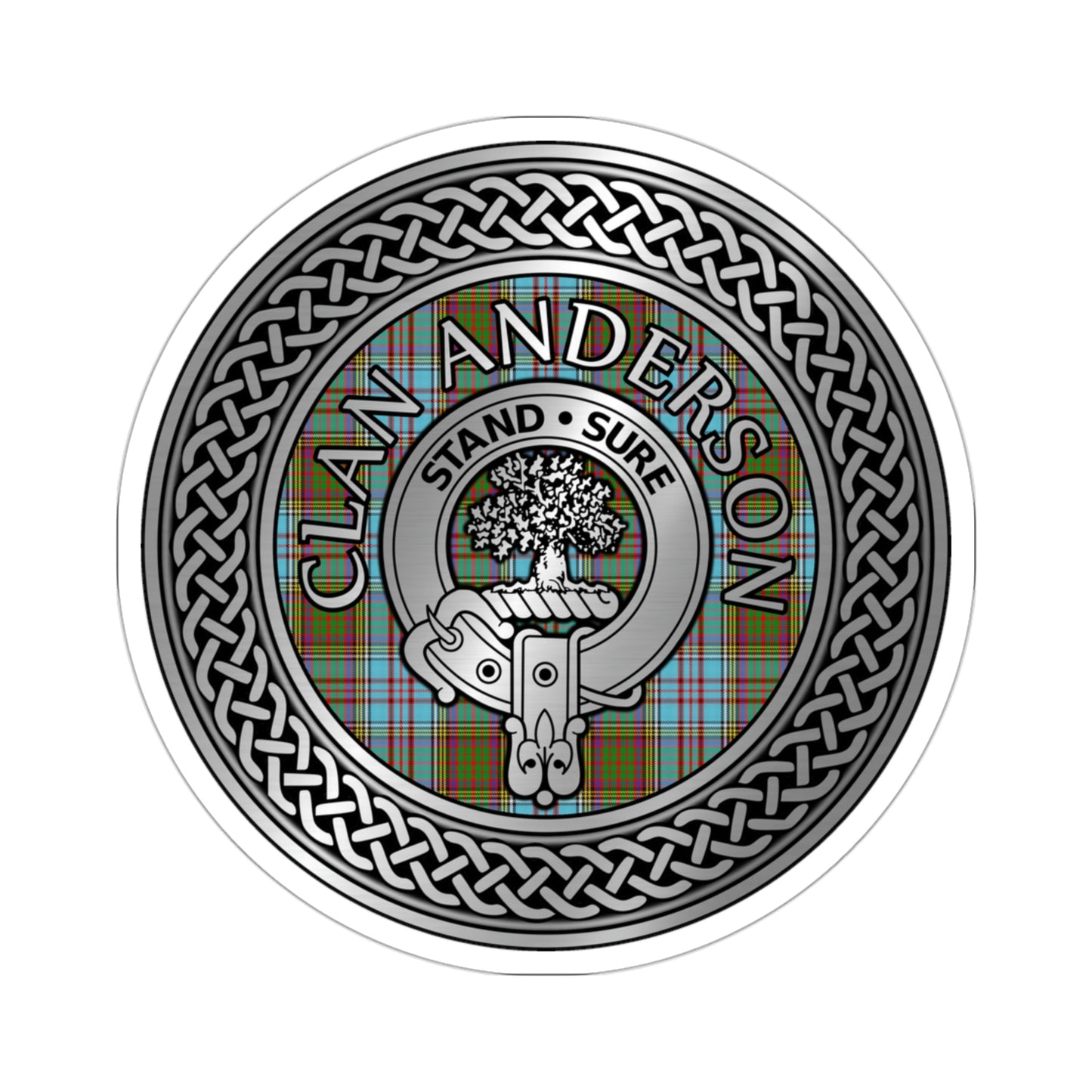 Clan Anderson Crest & Tartan Kiss-Cut Stickers