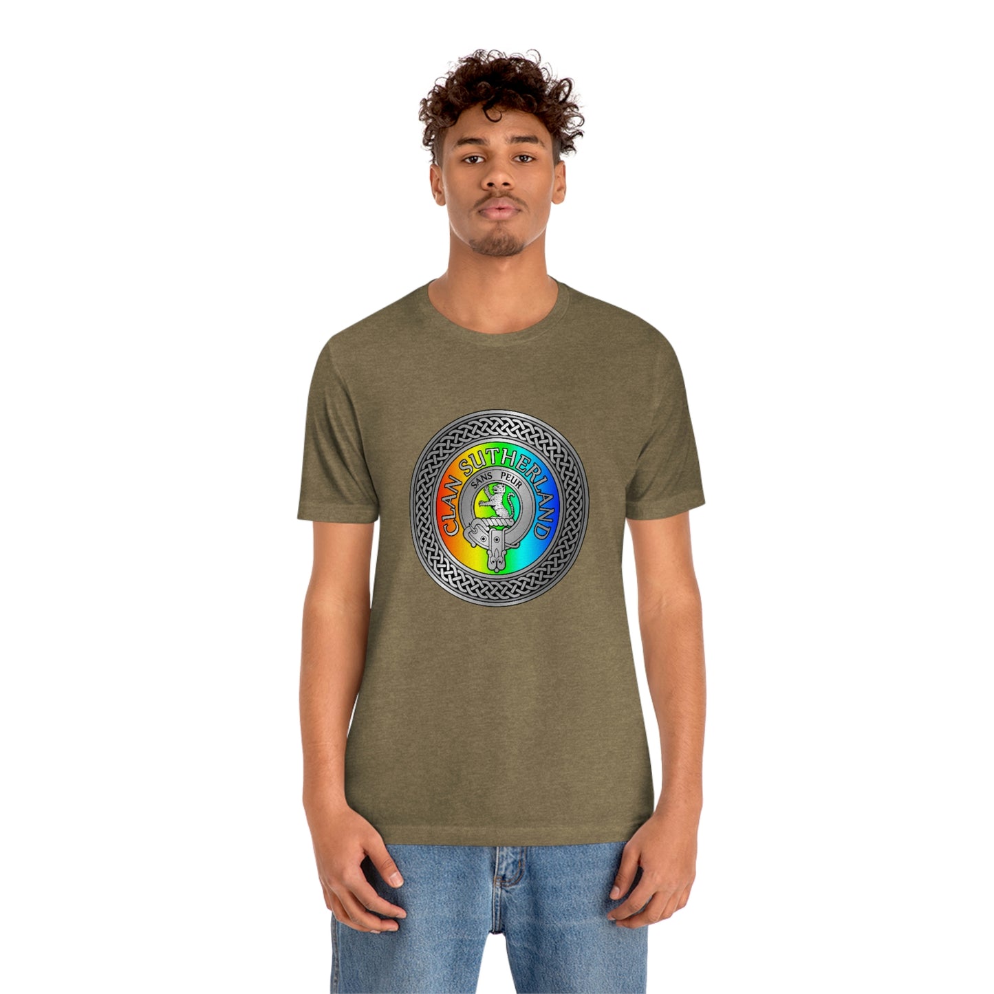 Clan Sutherland Crest & Rainbow Knot T-Shirt