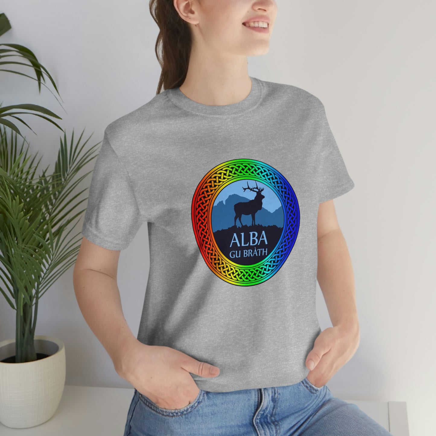 Alba Gu Brath Stag & Rainbow Knot T-Shirt