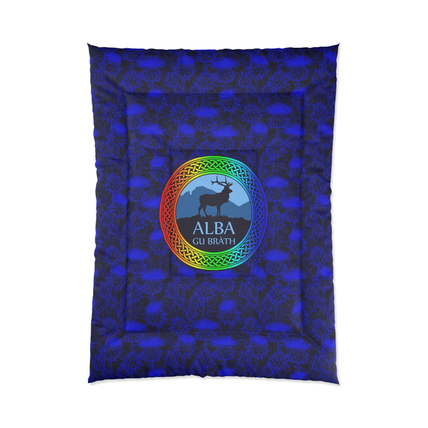 Alba Gu Brath Rainbow Knot & Thistle Comforter