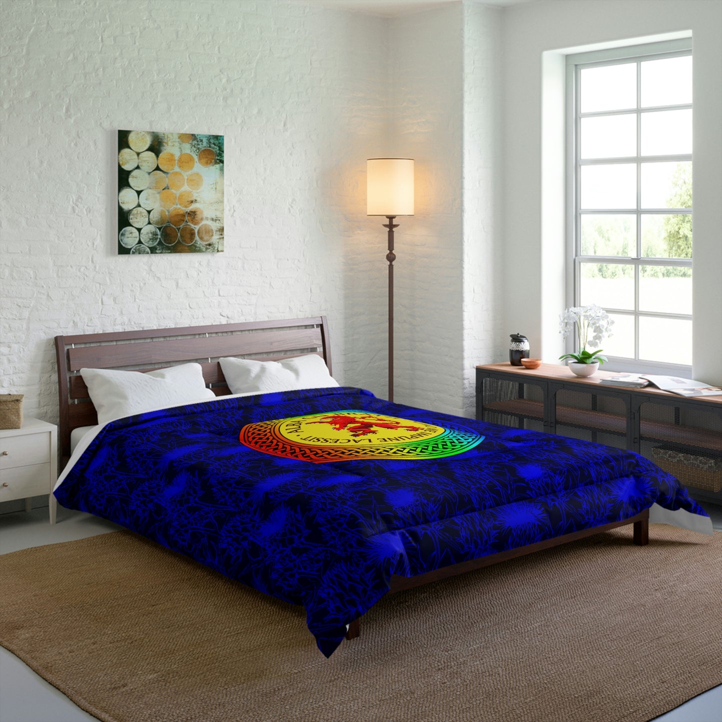 Alba Gu Brath Lion Rampant Rainbow Knot & Thistle Comforter