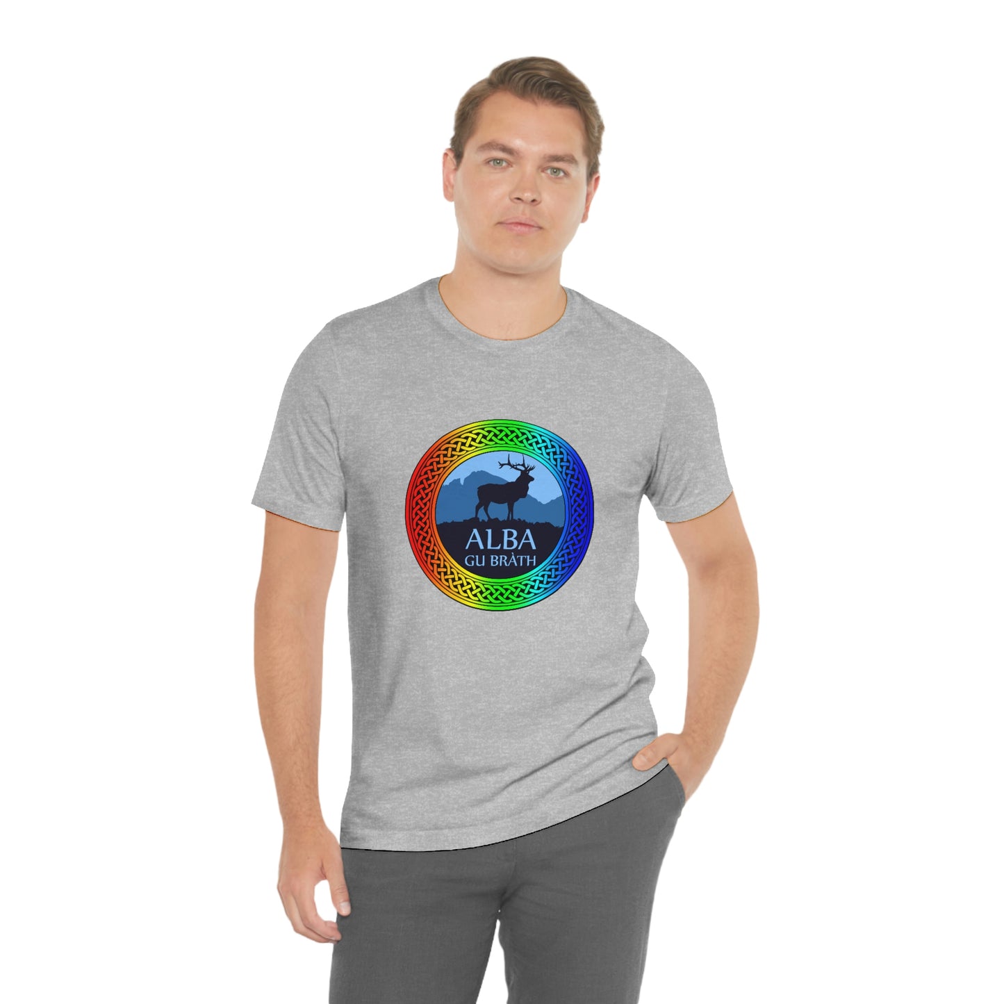 Alba Gu Brath Stag & Rainbow Knot T-Shirt