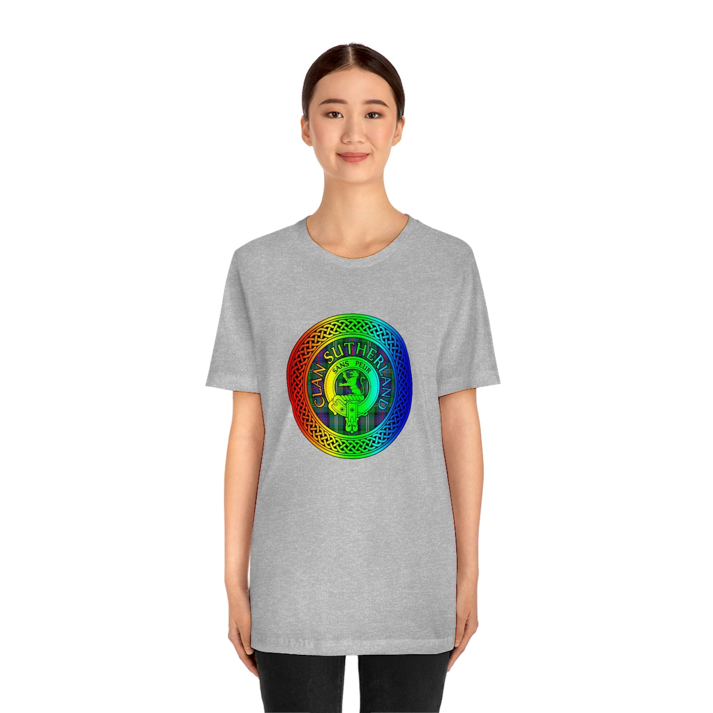 Clan Sutherland Rainbow Crest & Tartan Knot T-Shirt