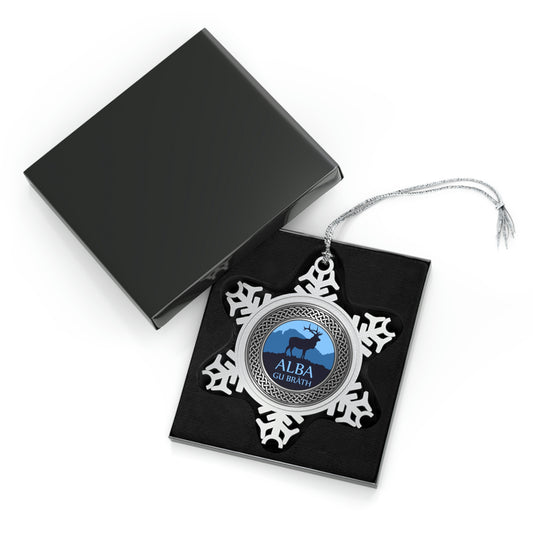 Alba Gu Brath Knot Pewter Snowflake Ornament