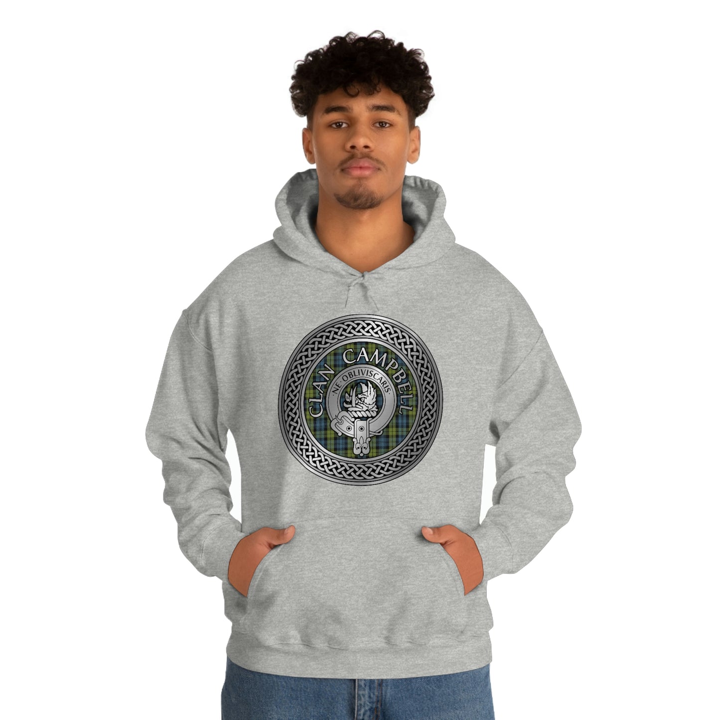 Clan Campbell Crest & Tartan Unisex Heavy Blend™ Hooded Sweatshirt