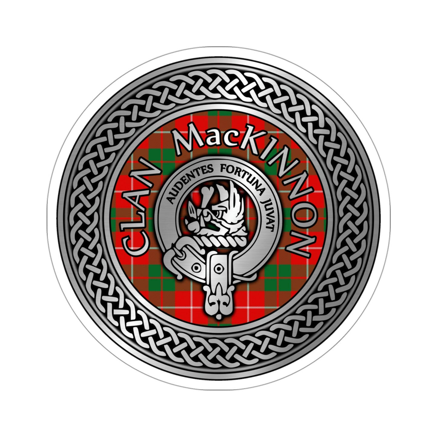 Clan MacKinnon Crest & Tartan Kiss-Cut Stickers