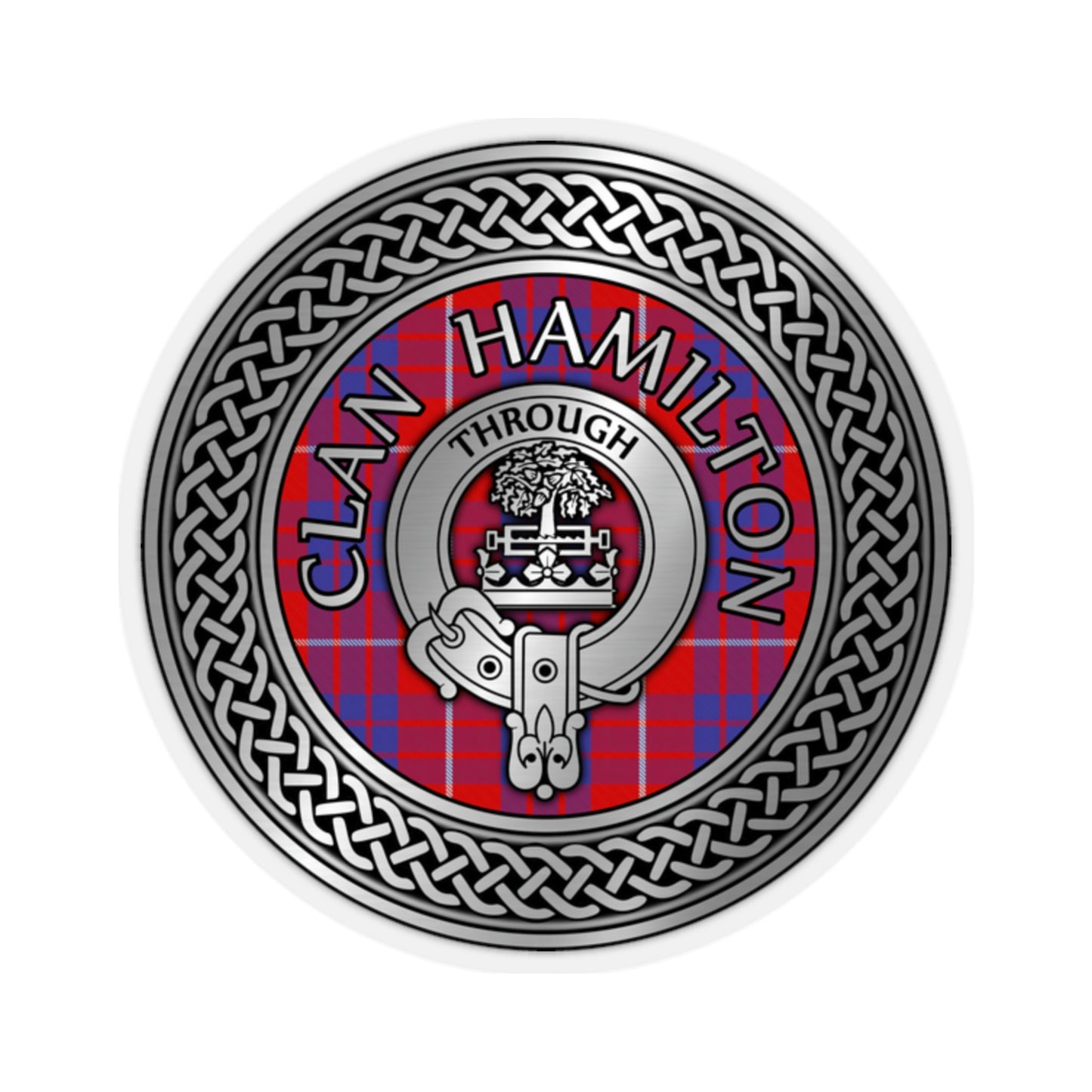 Clan Hamilton Crest & Tartan Kiss-Cut Stickers