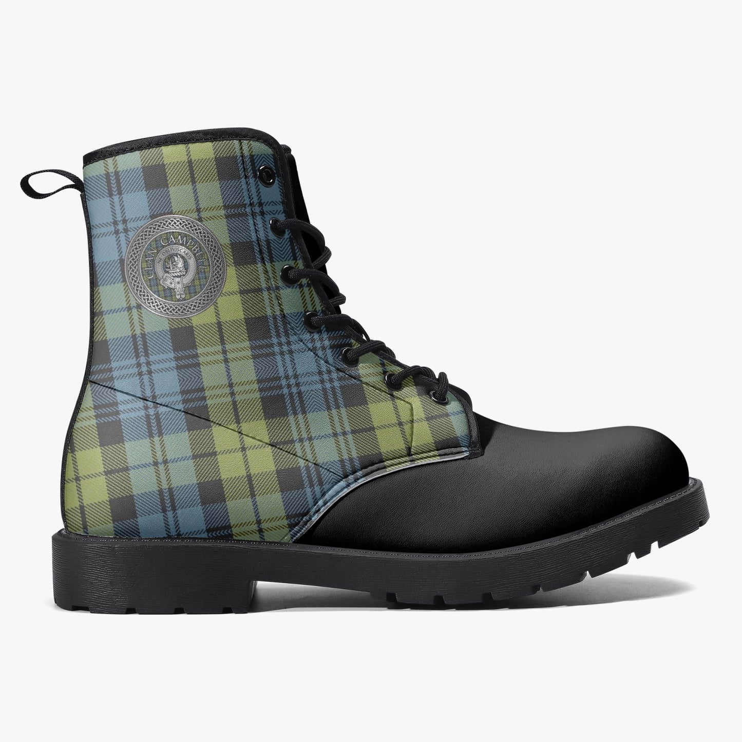 Clan Campbell Crest & Tartan Leather Boots