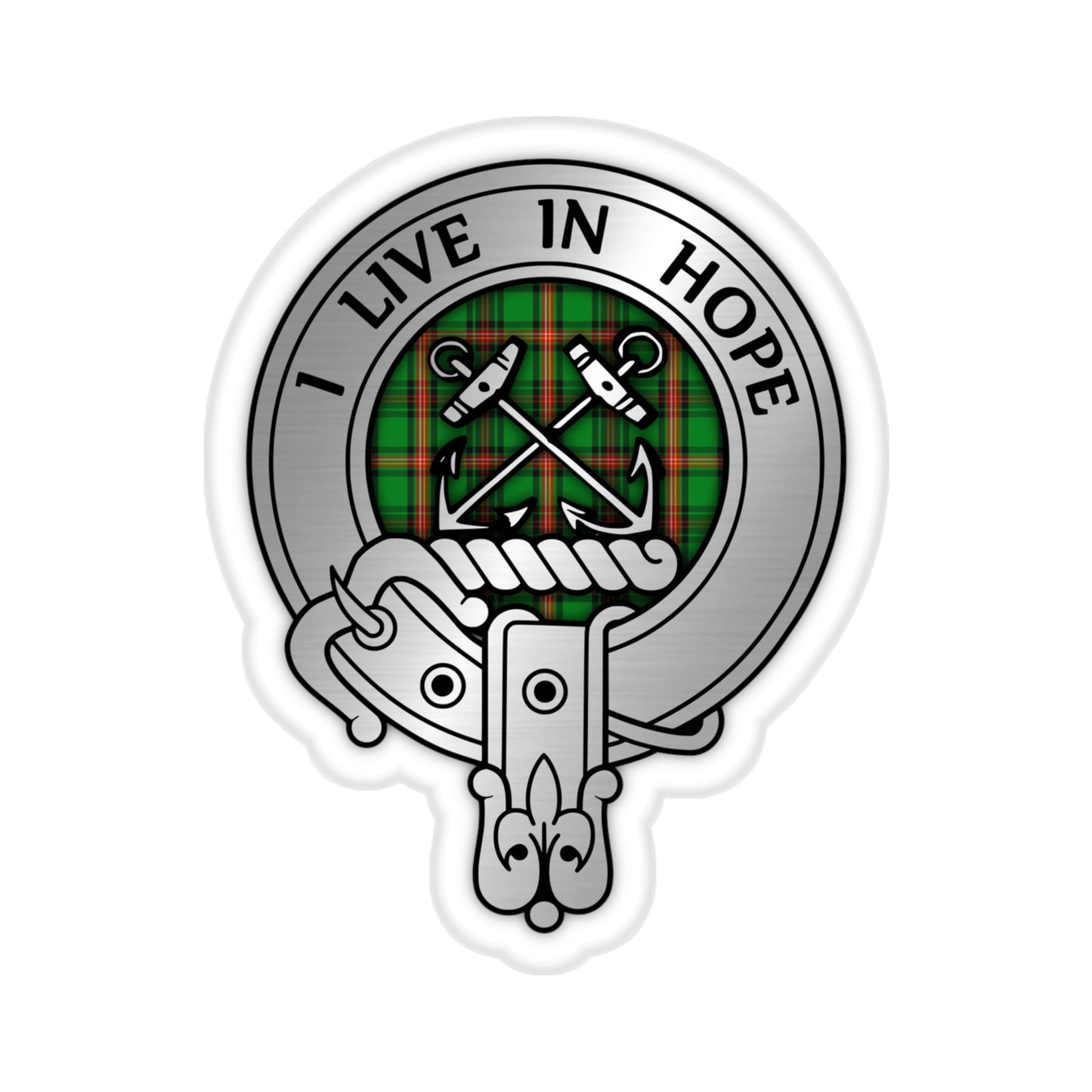 Clan Kinnear Crest & Tartan Kiss-Cut Stickers