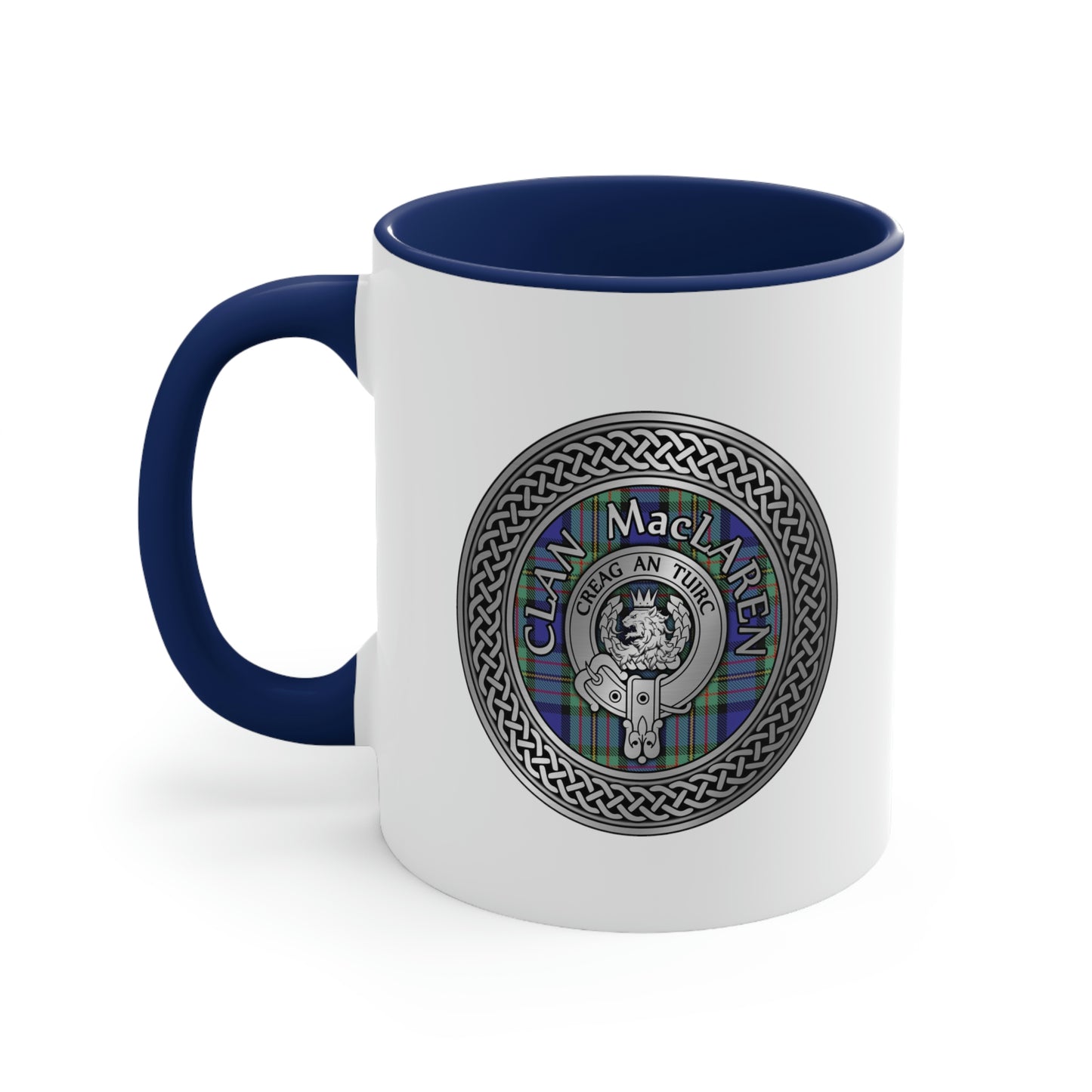 Clan MacLaren Crest & Tartan Accent Coffee Mug, 11oz