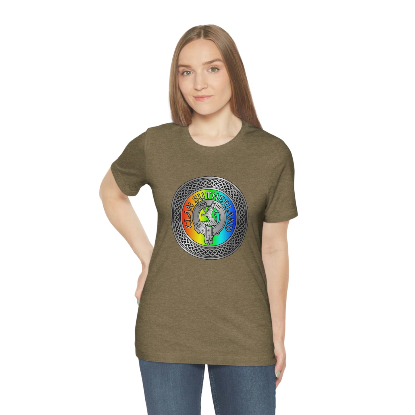 Clan Sutherland Crest & Rainbow Knot T-Shirt