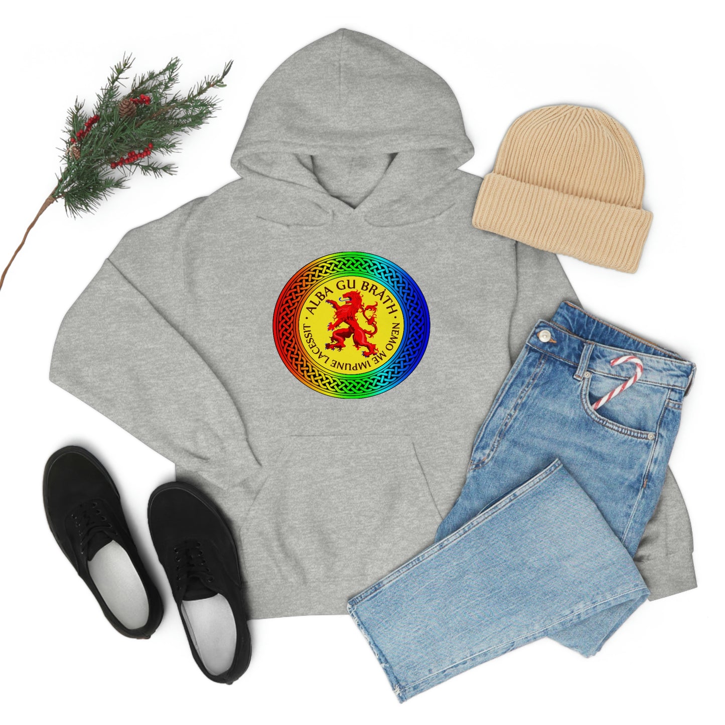 Alba Gu Brath Lion Rampant Rainbow Knot Unisex Heavy Blend™ Hooded Sweatshirt