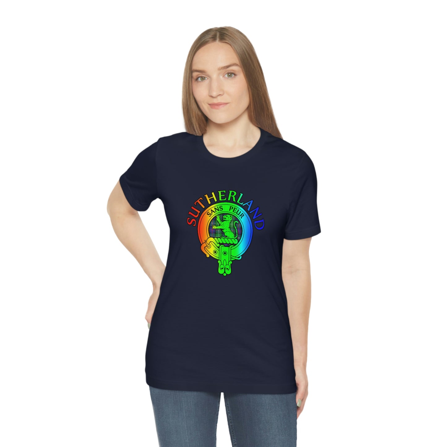 Clan Sutherland Rainbow Crest & Tartan T-Shirt