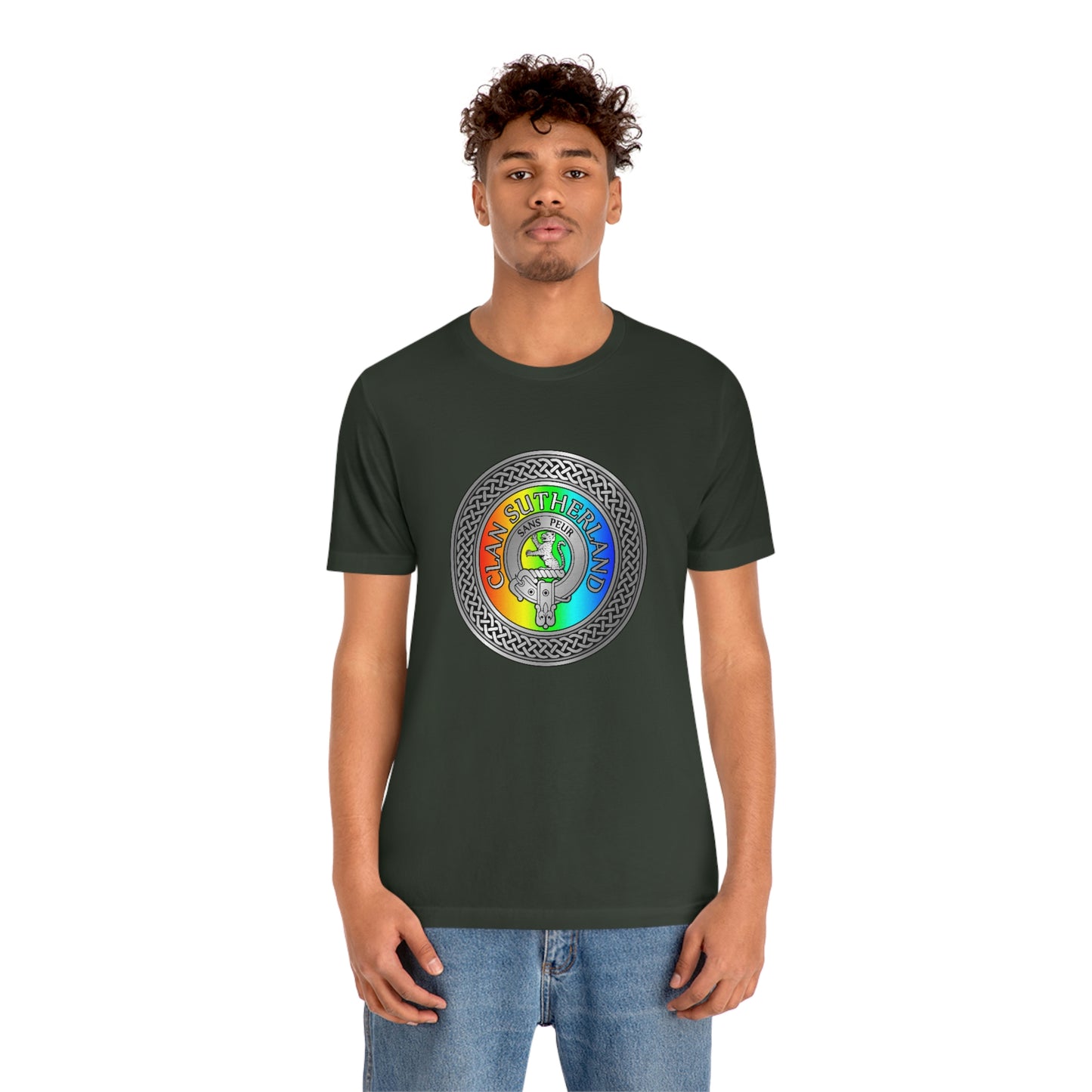 Clan Sutherland Crest & Rainbow Knot T-Shirt