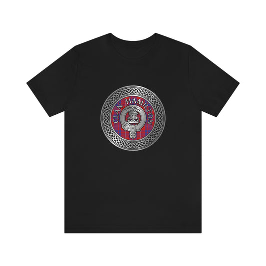 Clan Hamilton Crest & Tartan Knot T-Shirt