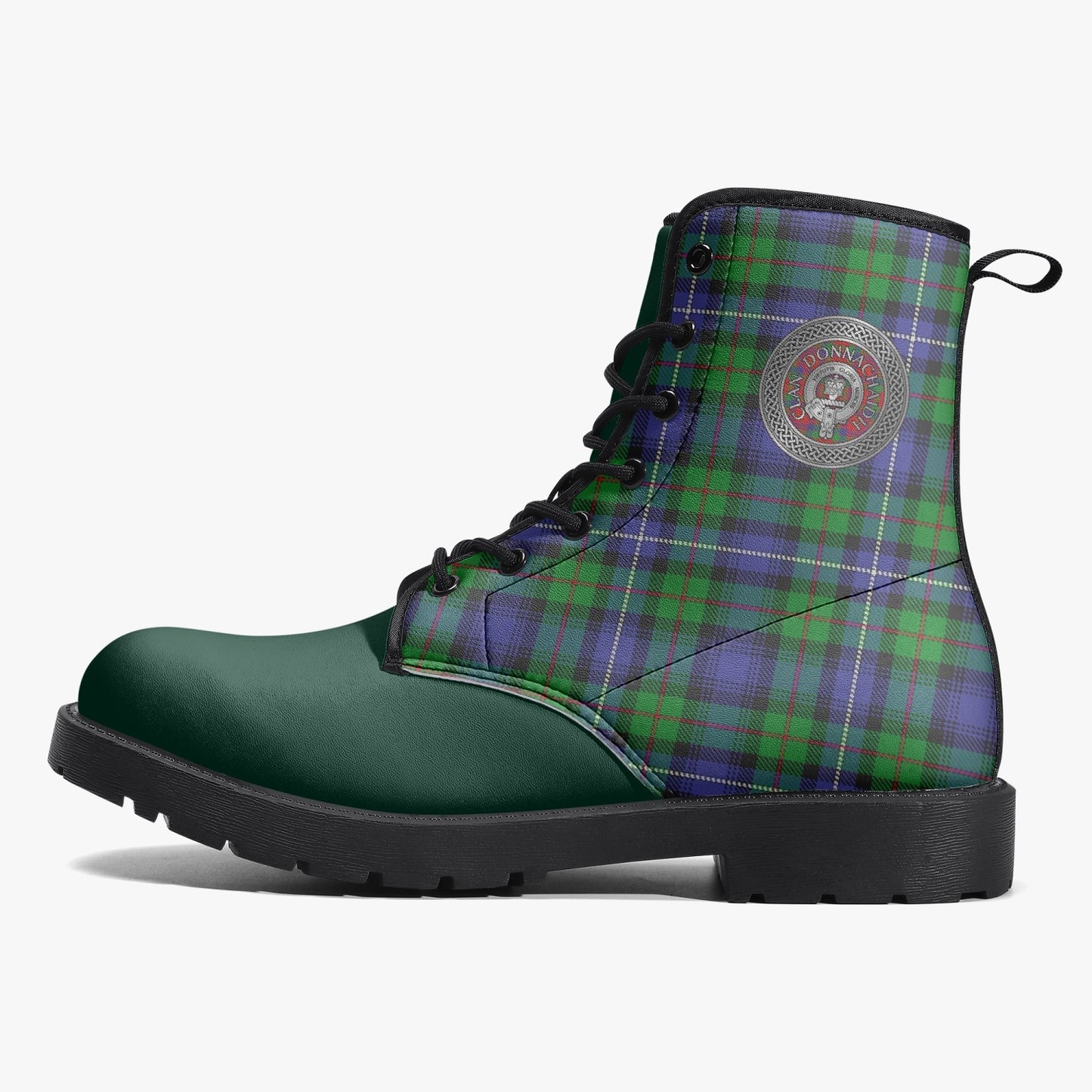 Clan Donnachaidh (Robertson) Crest & Hunting Tartan Leather Boots