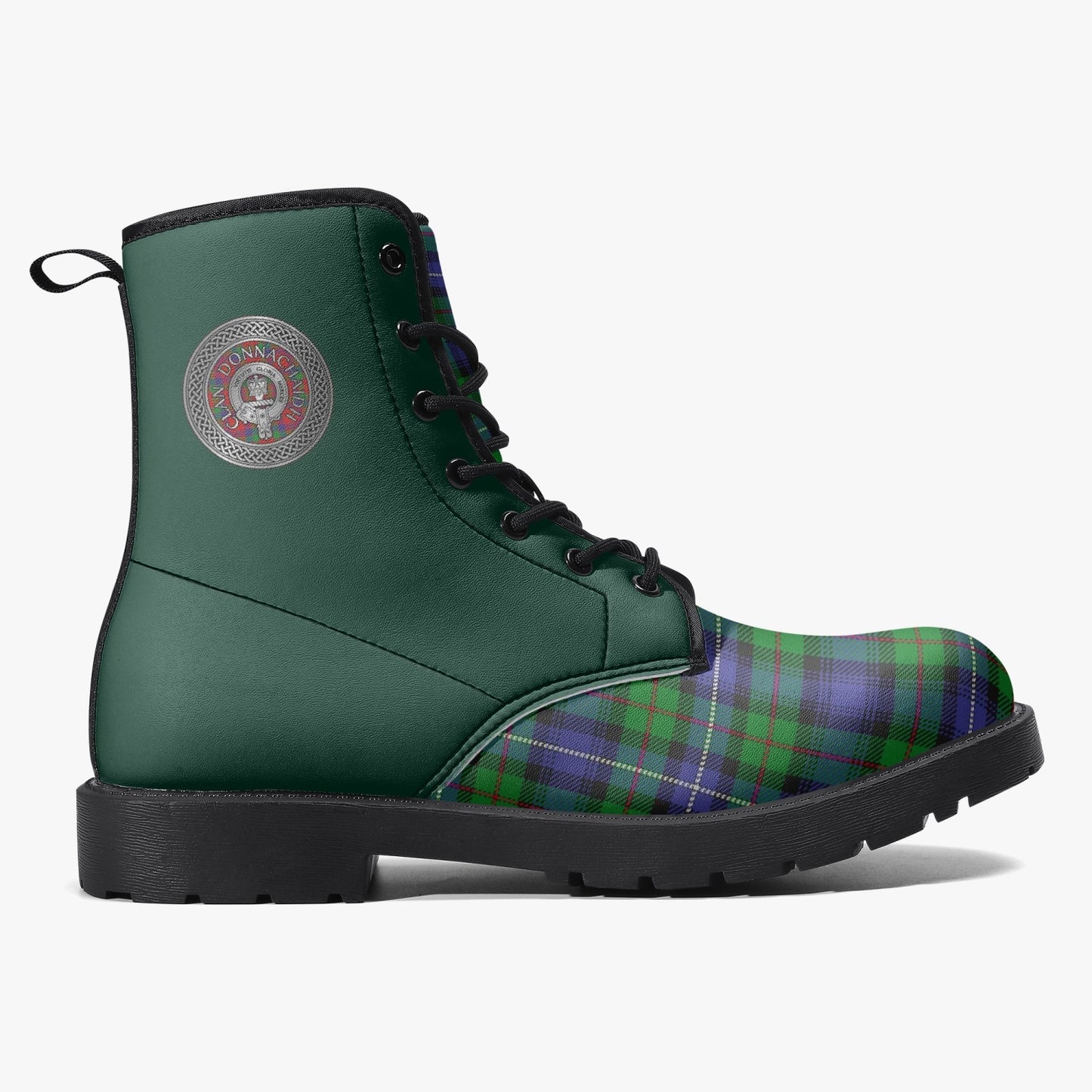 Clan Donnachaidh (Robertson) Crest & Hunting Tartan Leather Boots