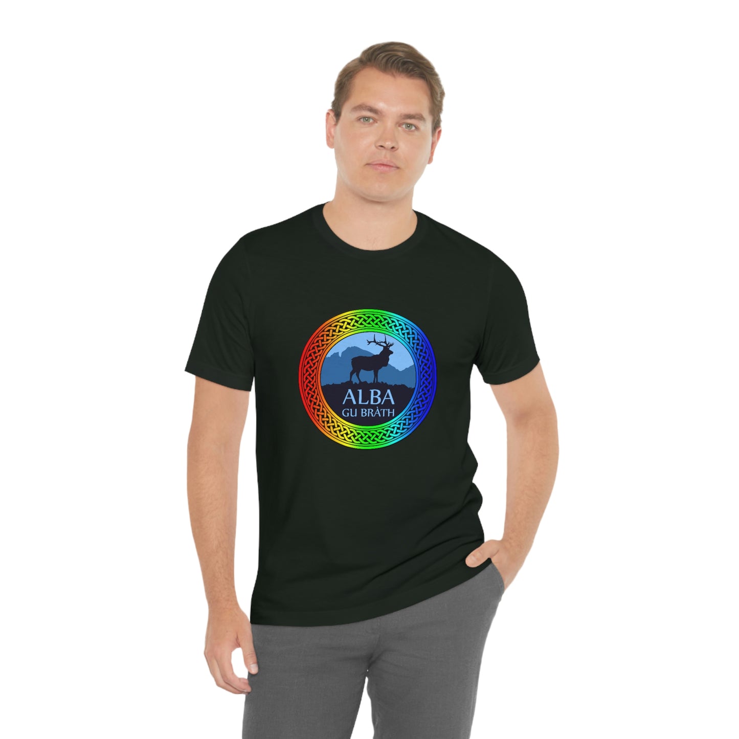 Alba Gu Brath Stag & Rainbow Knot T-Shirt