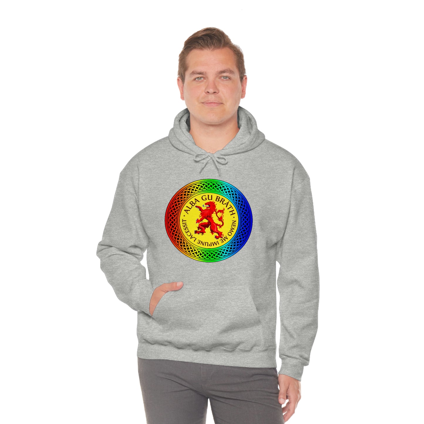 Alba Gu Brath Lion Rampant Rainbow Knot Unisex Heavy Blend™ Hooded Sweatshirt