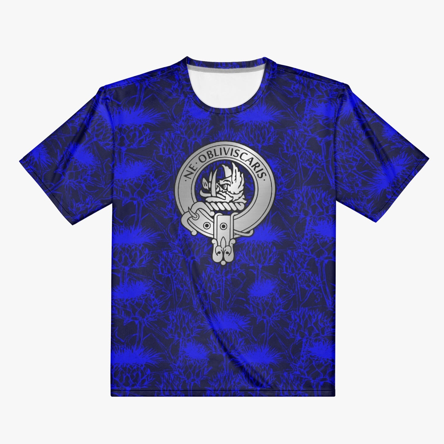 Clan Campbell Crest on Scottish Thistle AOP Men T-shirt