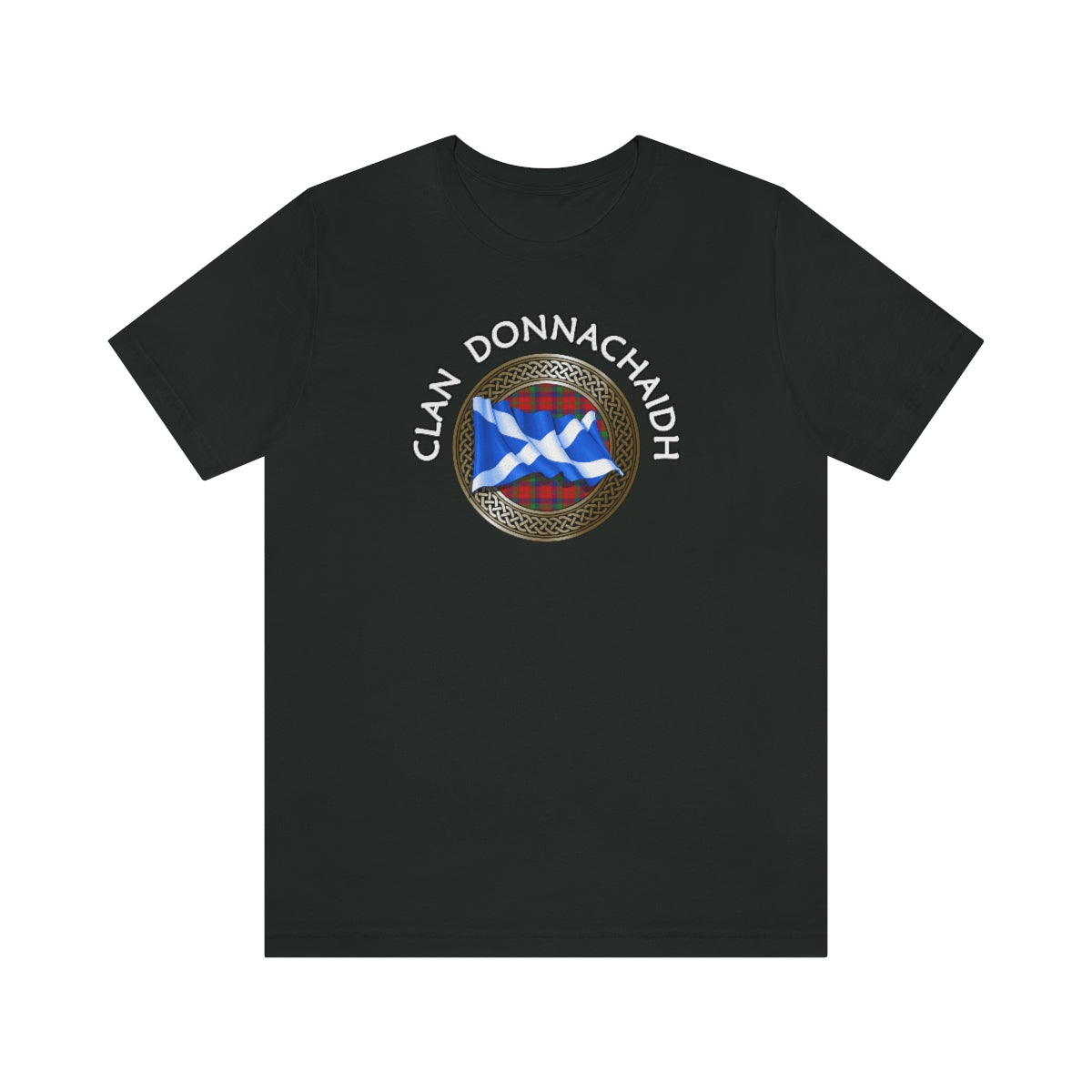 Clan Donnachaidh (Robertson) Tartan Knot & Flag T-Shirt