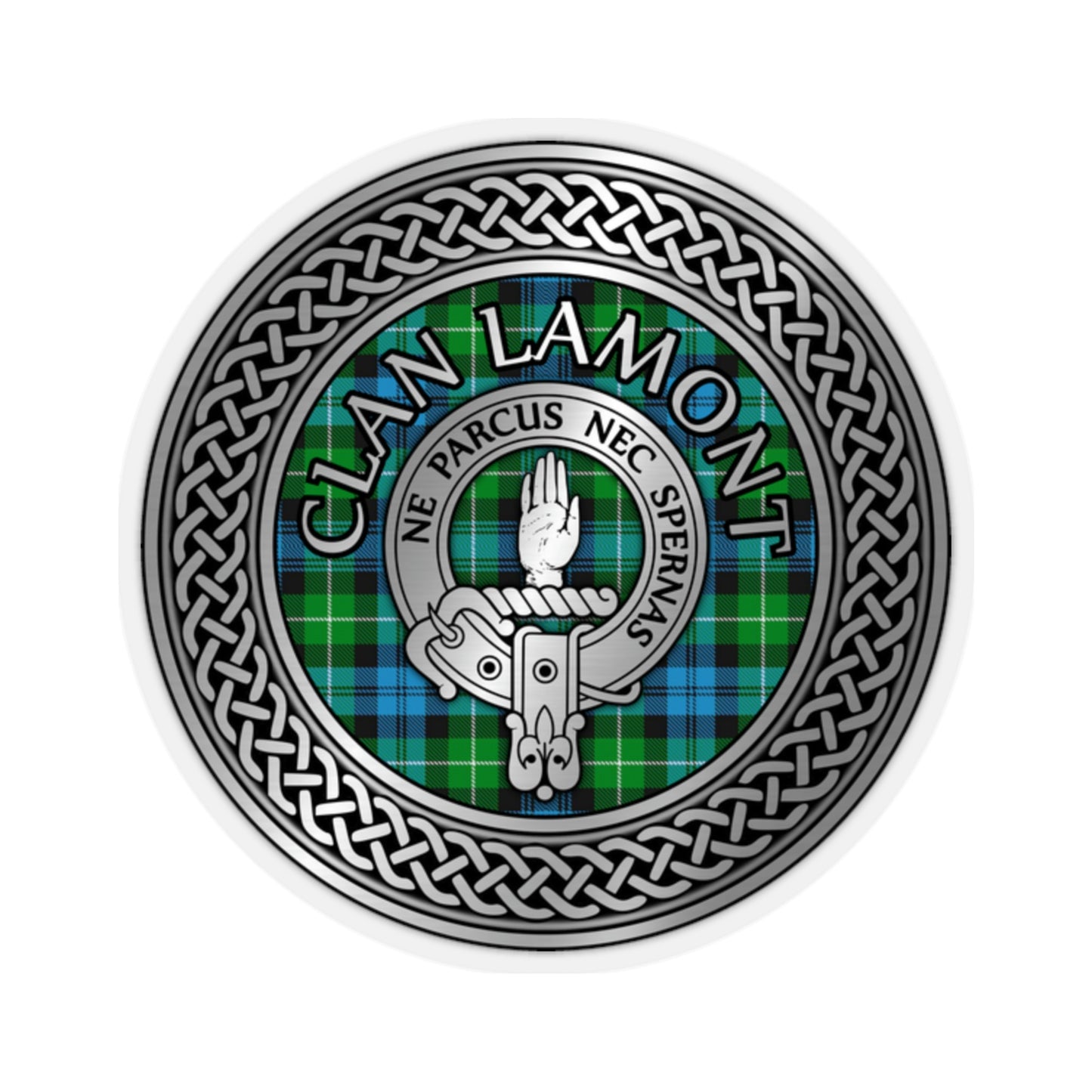 Clan Lamont Crest & Tartan Knot Kiss-Cut Stickers