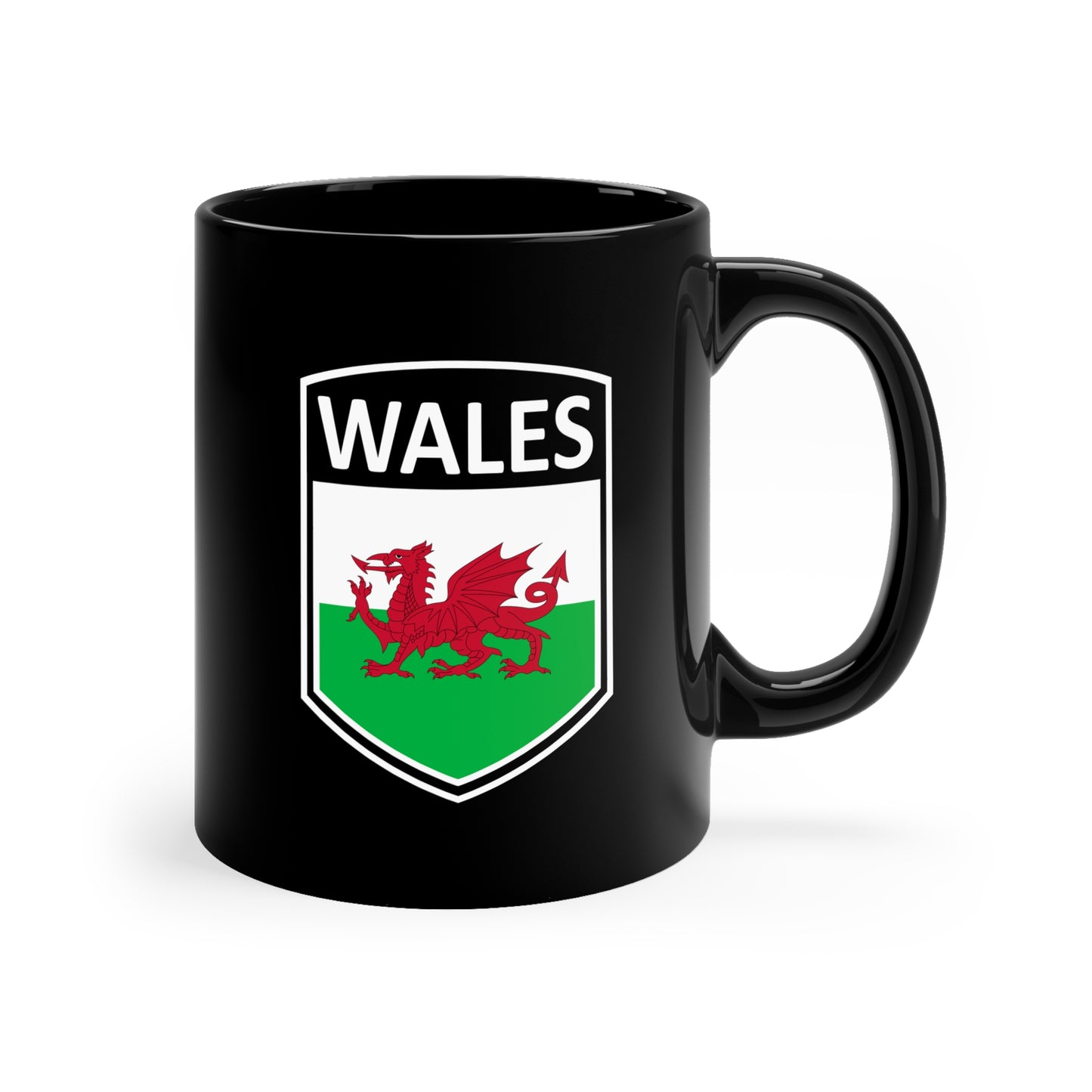 Celtic Nations - Wales 11oz Black Mug