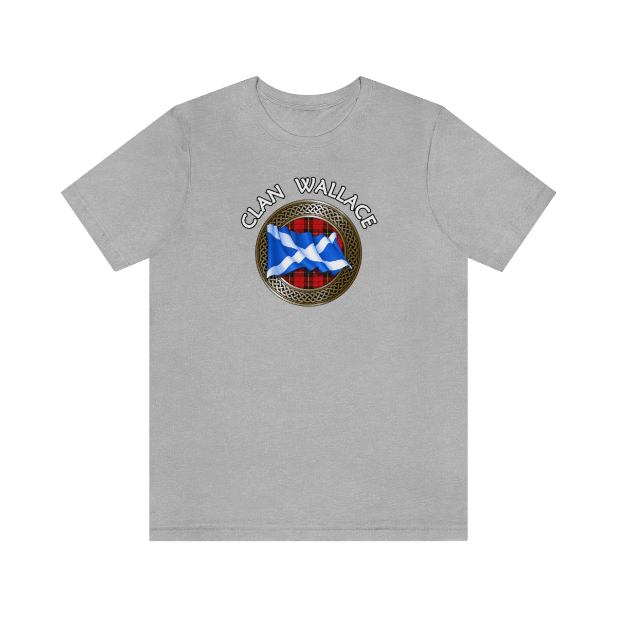 Clan Wallace Tartan Knot & Flag T-Shirt