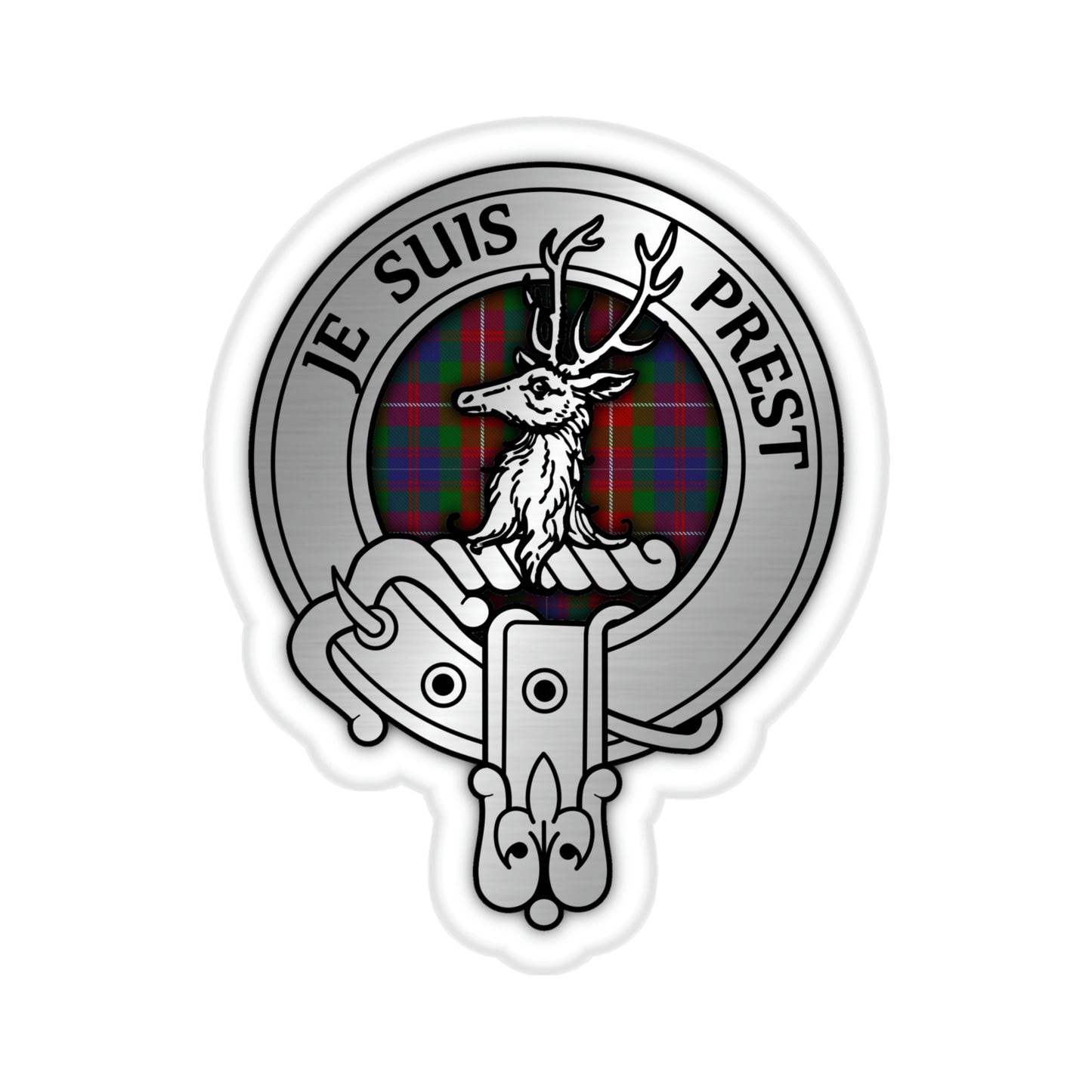 Clan Fraser Crest & Tartan Kiss-Cut Stickers