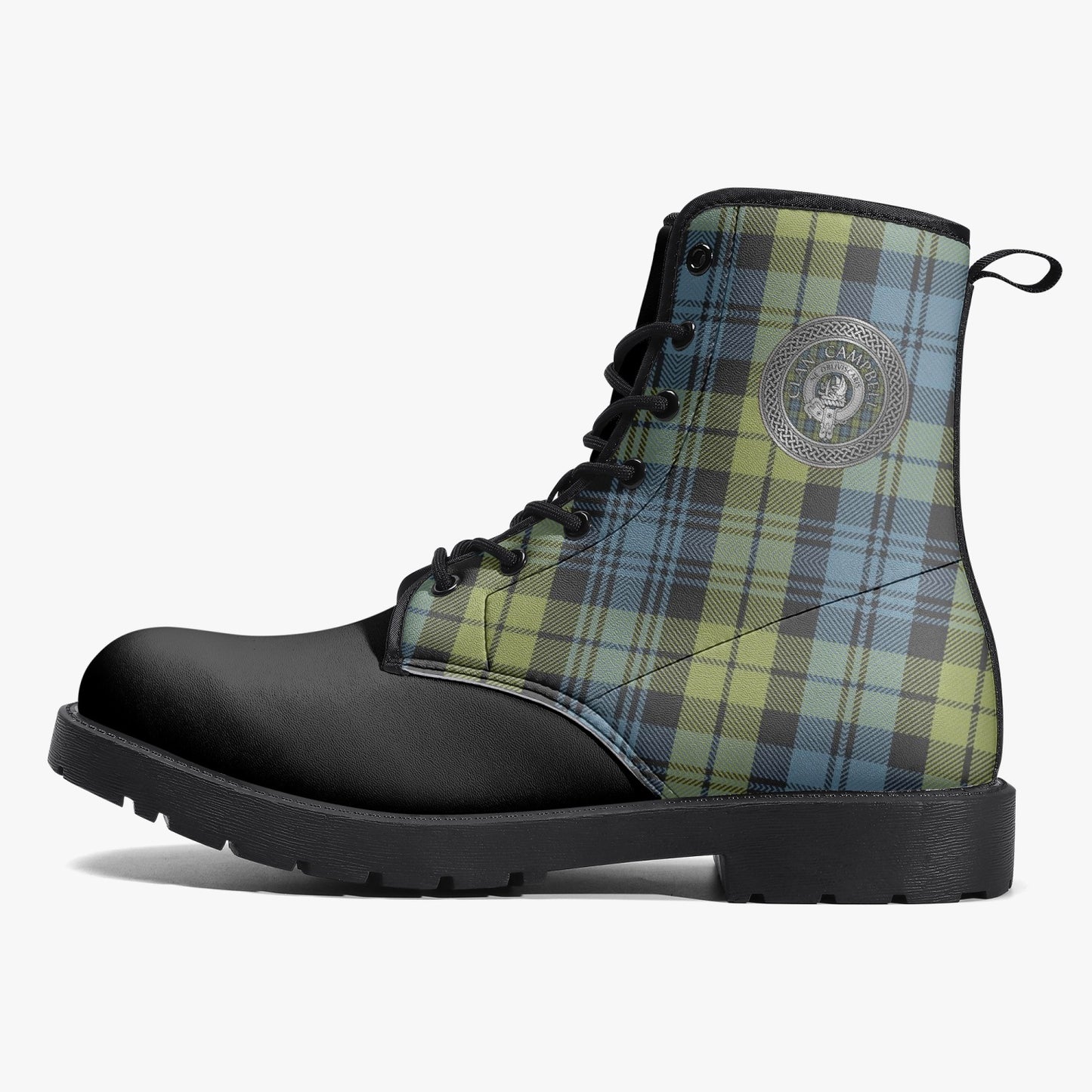 Clan Campbell Crest & Tartan Leather Boots