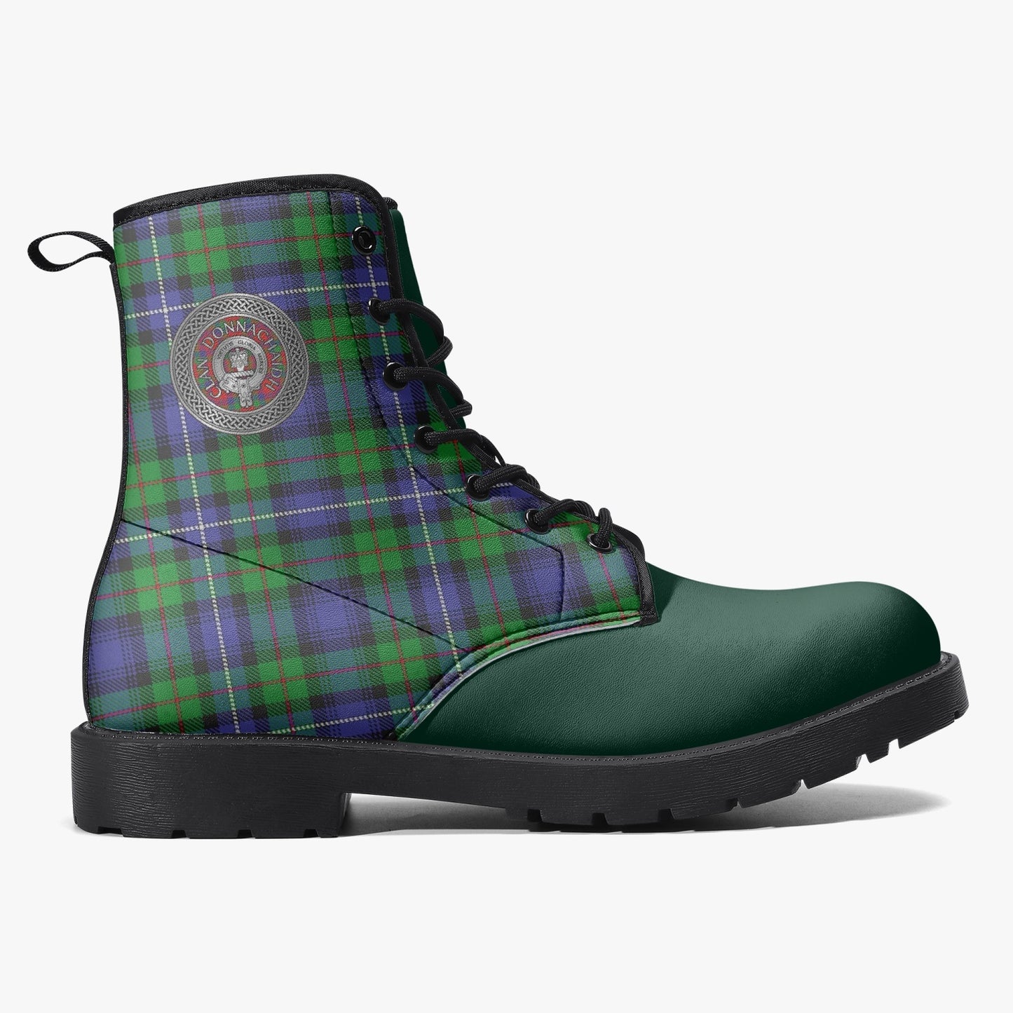 Clan Donnachaidh (Robertson) Crest & Hunting Tartan Leather Boots