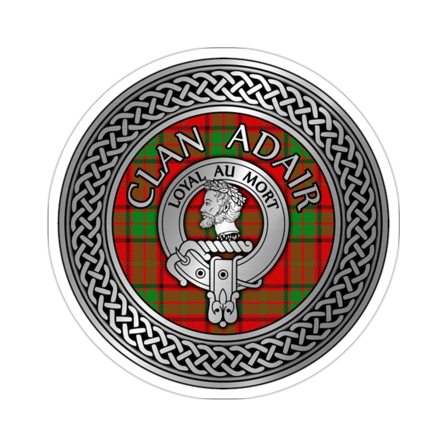 Clan Adair Crest & Tartan Knot Kiss-Cut Stickers