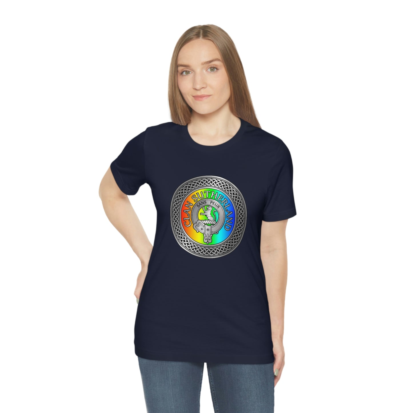 Clan Sutherland Crest & Rainbow Knot T-Shirt