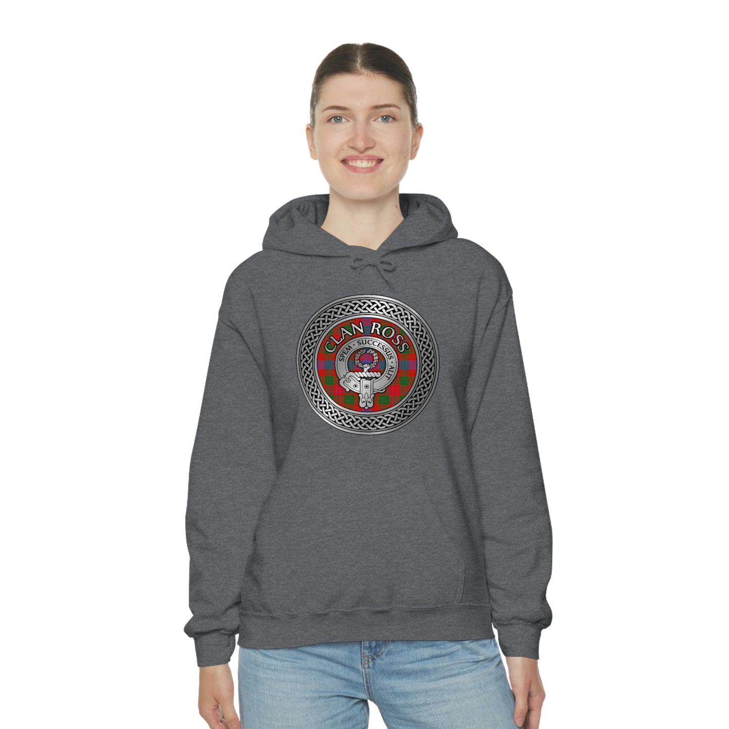 Clan Ross Crest & Tartan Unisex Heavy Blend™ Hooded Sweatshirt