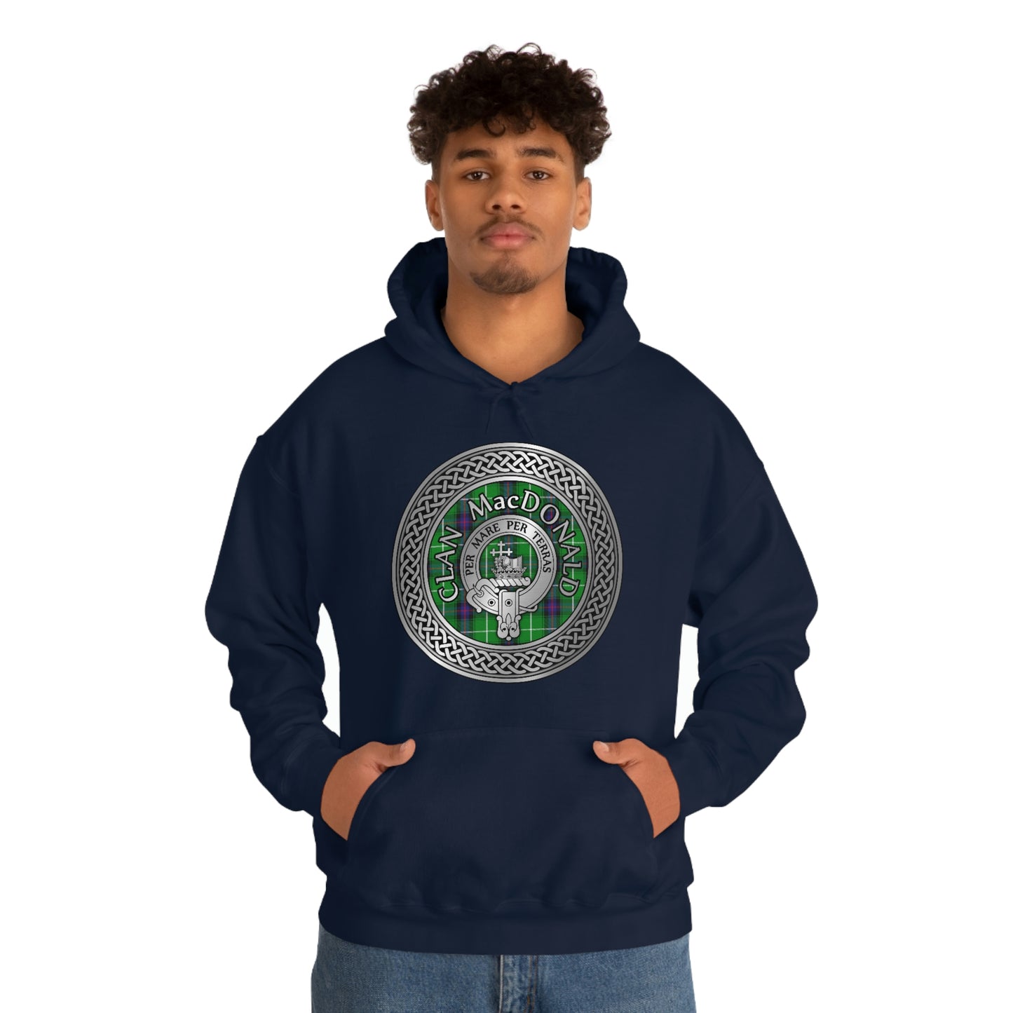 Clan MacDonald Crest & Tartan Unisex Heavy Blend™ Hooded Sweatshirt