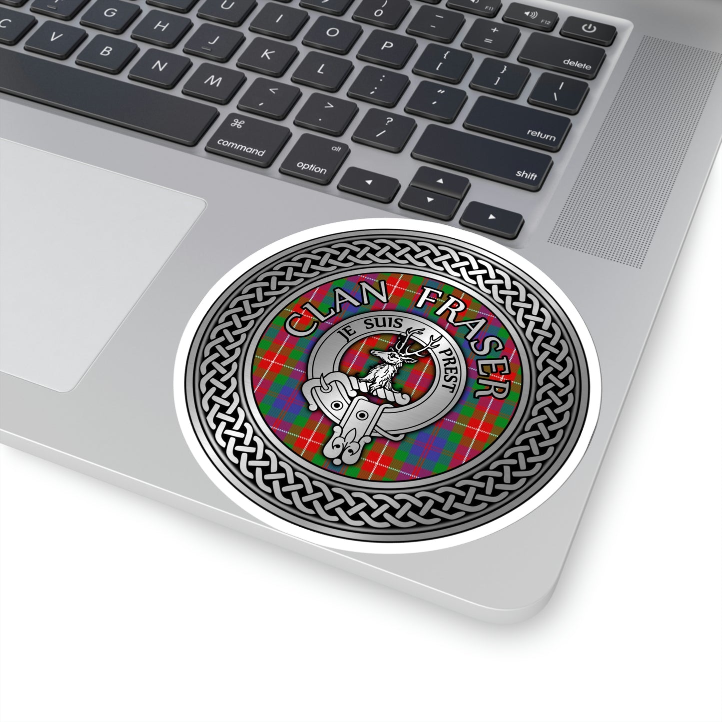 Clan Fraser Crest & Tartan Kiss-Cut Stickers