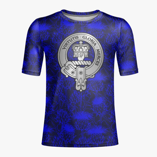 Clan Donnachaidh Crest on Scottish Thistle AOP Men T-shirt