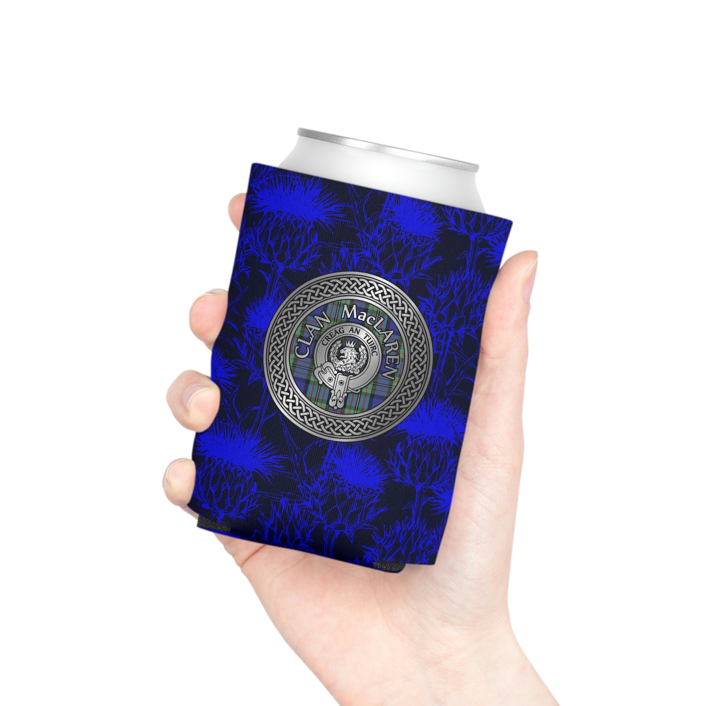 Clan MacLaren Crest & Tartan Celtic Knot Can Cooler