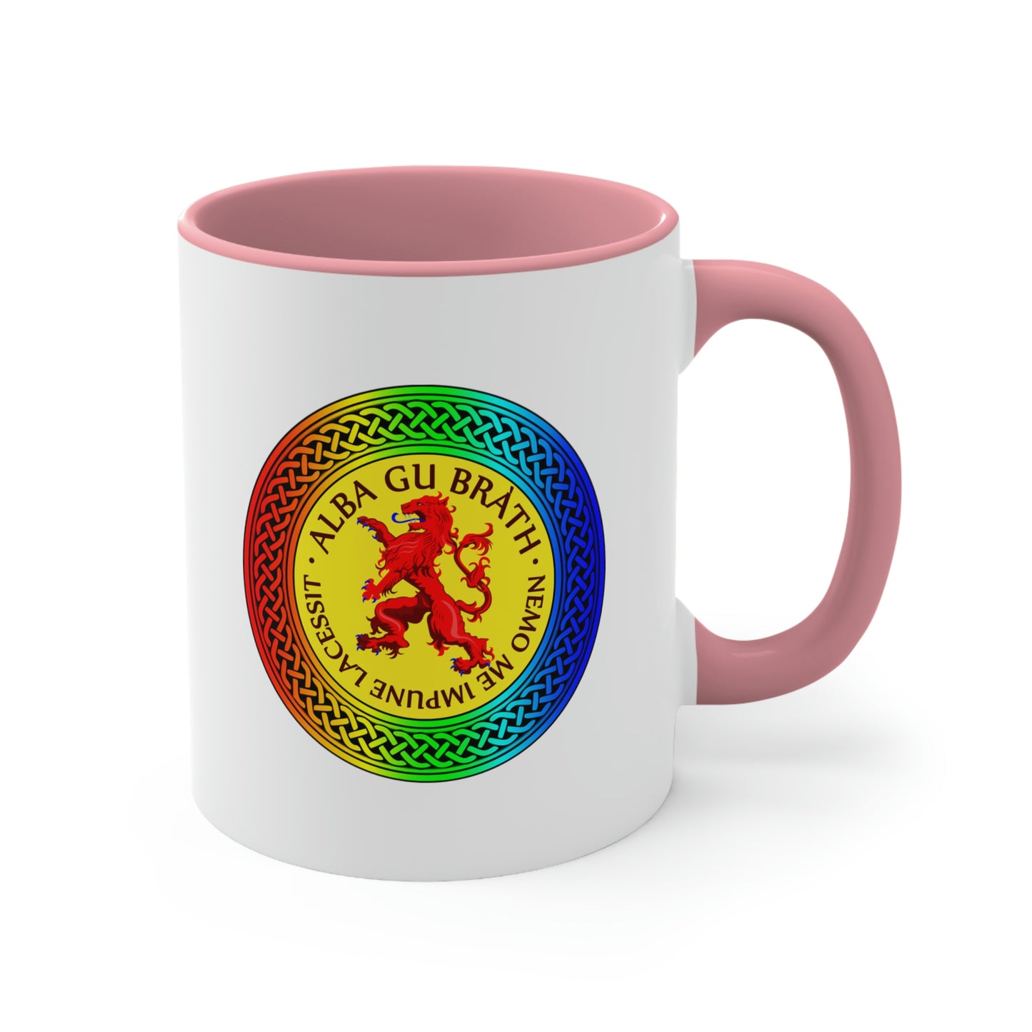 Alba Gu Brath Lion Rampant Rainbow Knot Accent Coffee Mug, 11oz