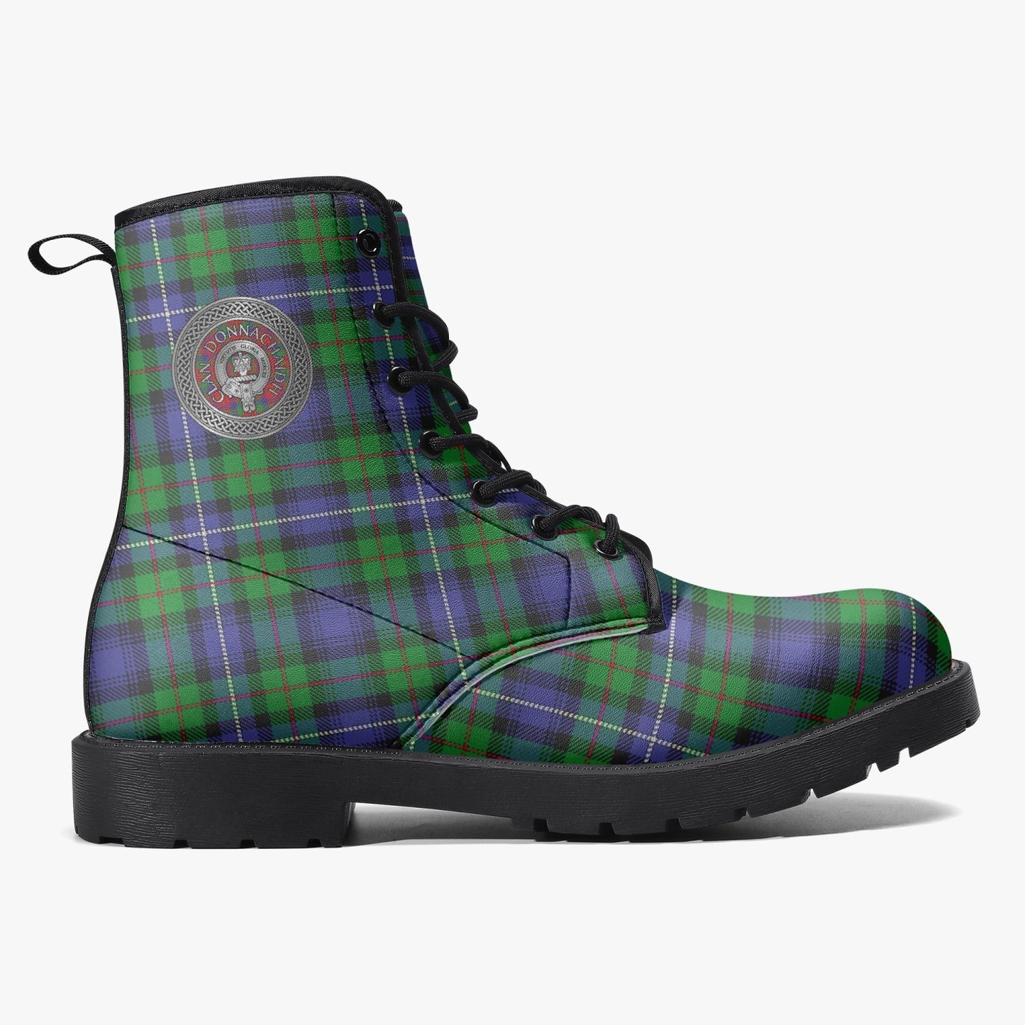 Clan Donnachaidh (Robertson) Crest & Hunting Tartan Leather Boots