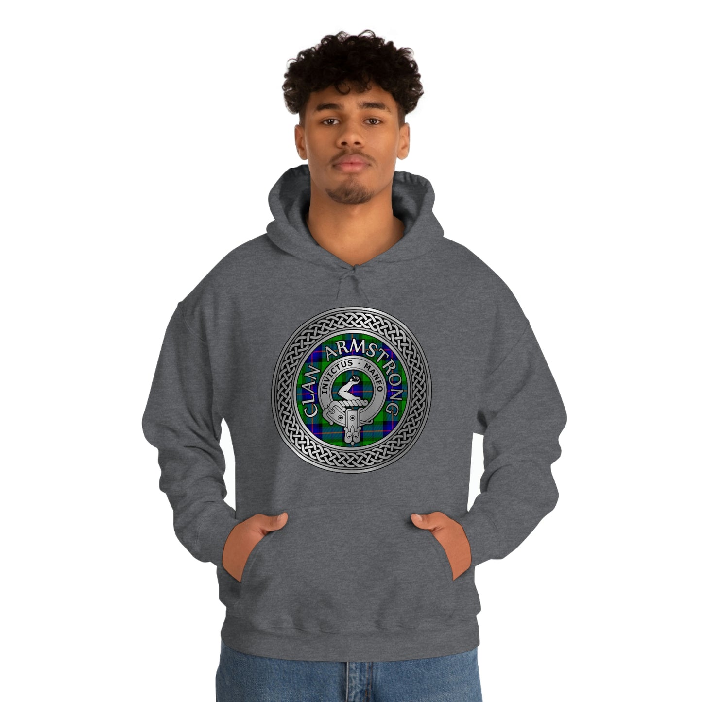 Clan Armstrong Crest & Tartan Unisex Heavy Blend™ Hooded Sweatshirt