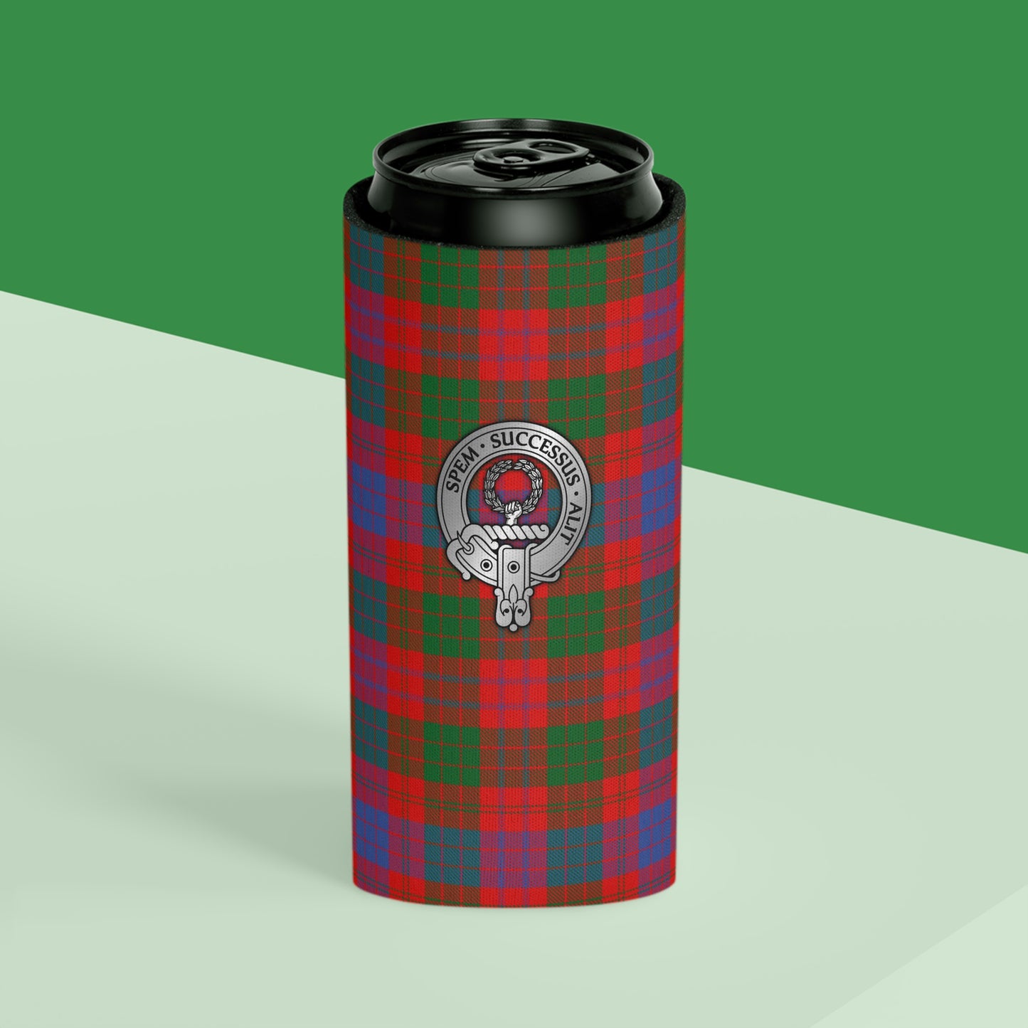 Clan Ross Crest & Tartan Can Cooler