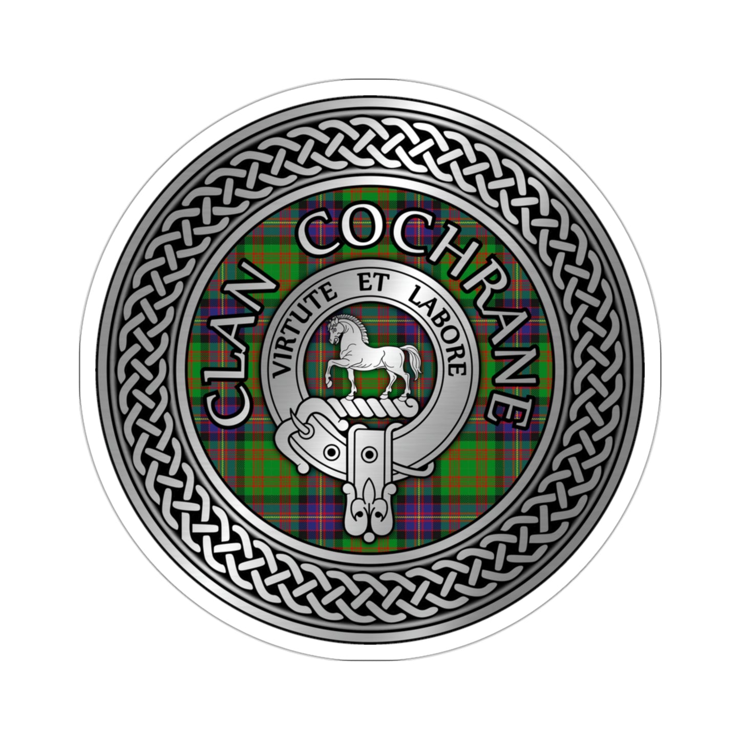 Clan Cochrane Crest & Tartan Kiss-Cut Stickers