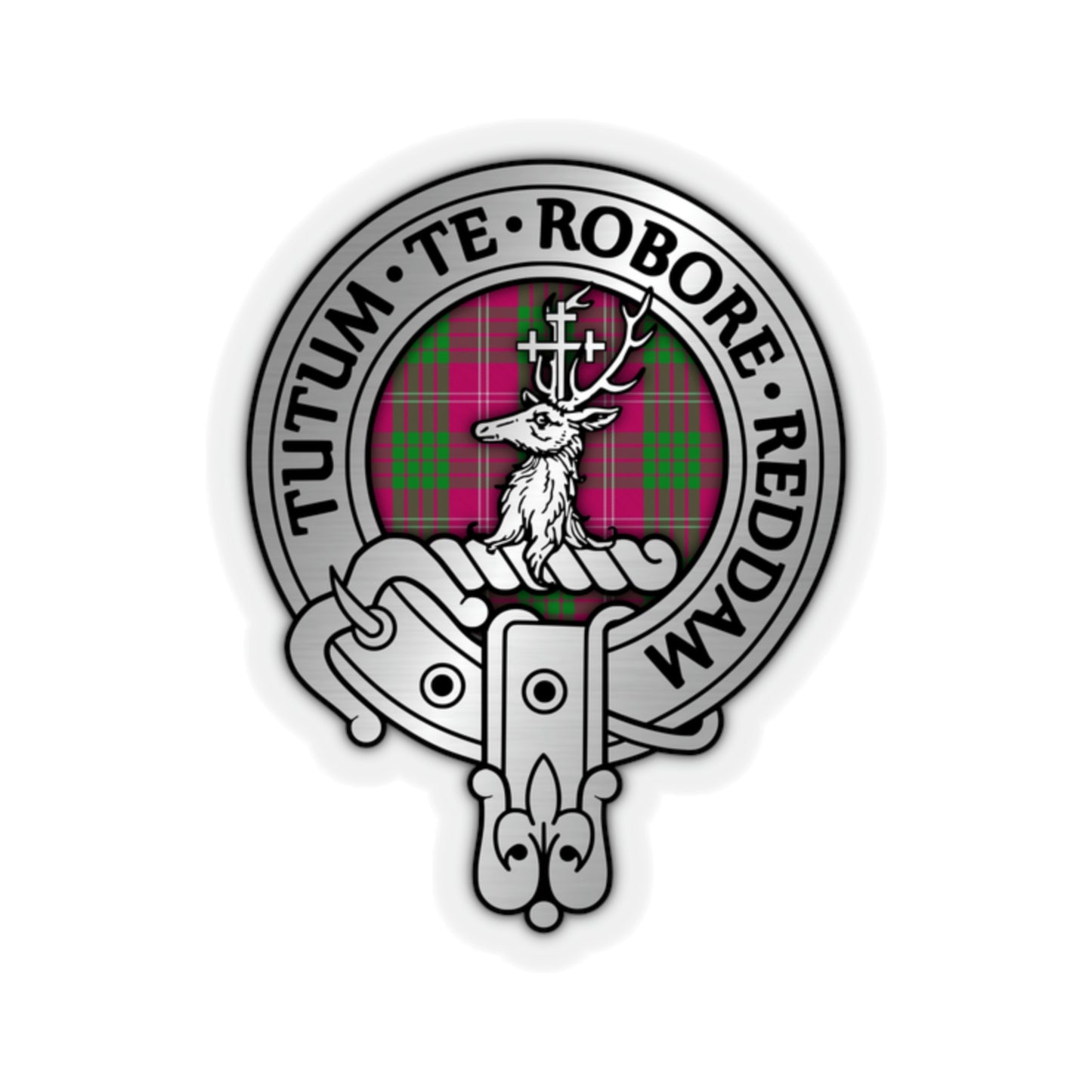 Clan Crawford Crest & Tartan Kiss-Cut Stickers