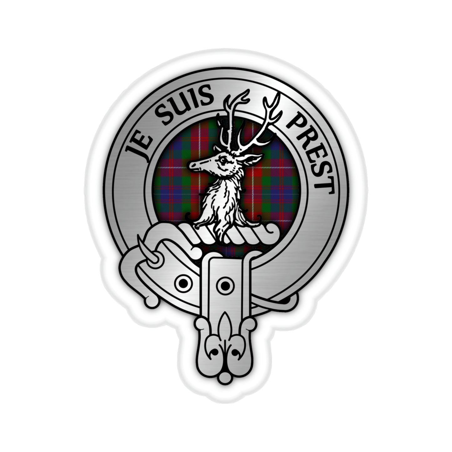 Clan Fraser Crest & Tartan Kiss-Cut Stickers