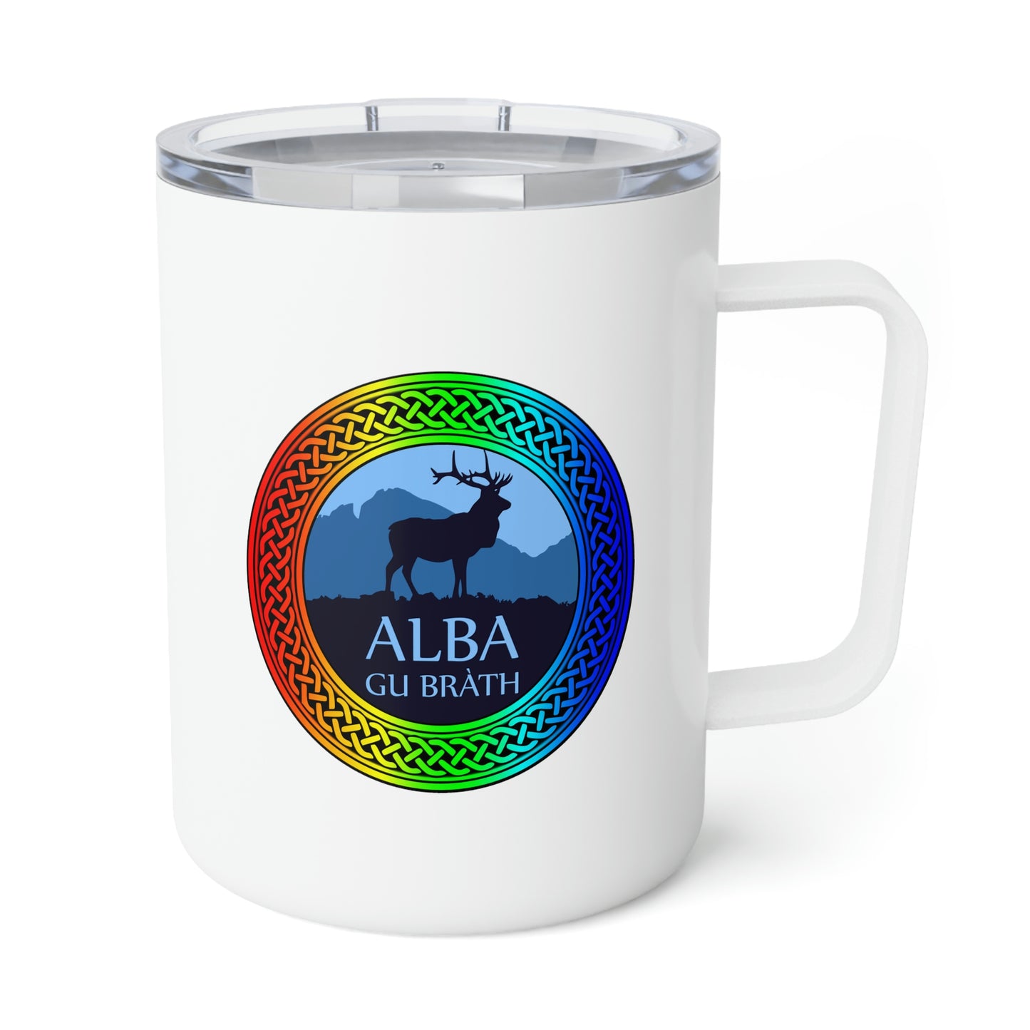 Alba Gu Brath Rainbow Knot Insulated Coffee Mug, 10oz