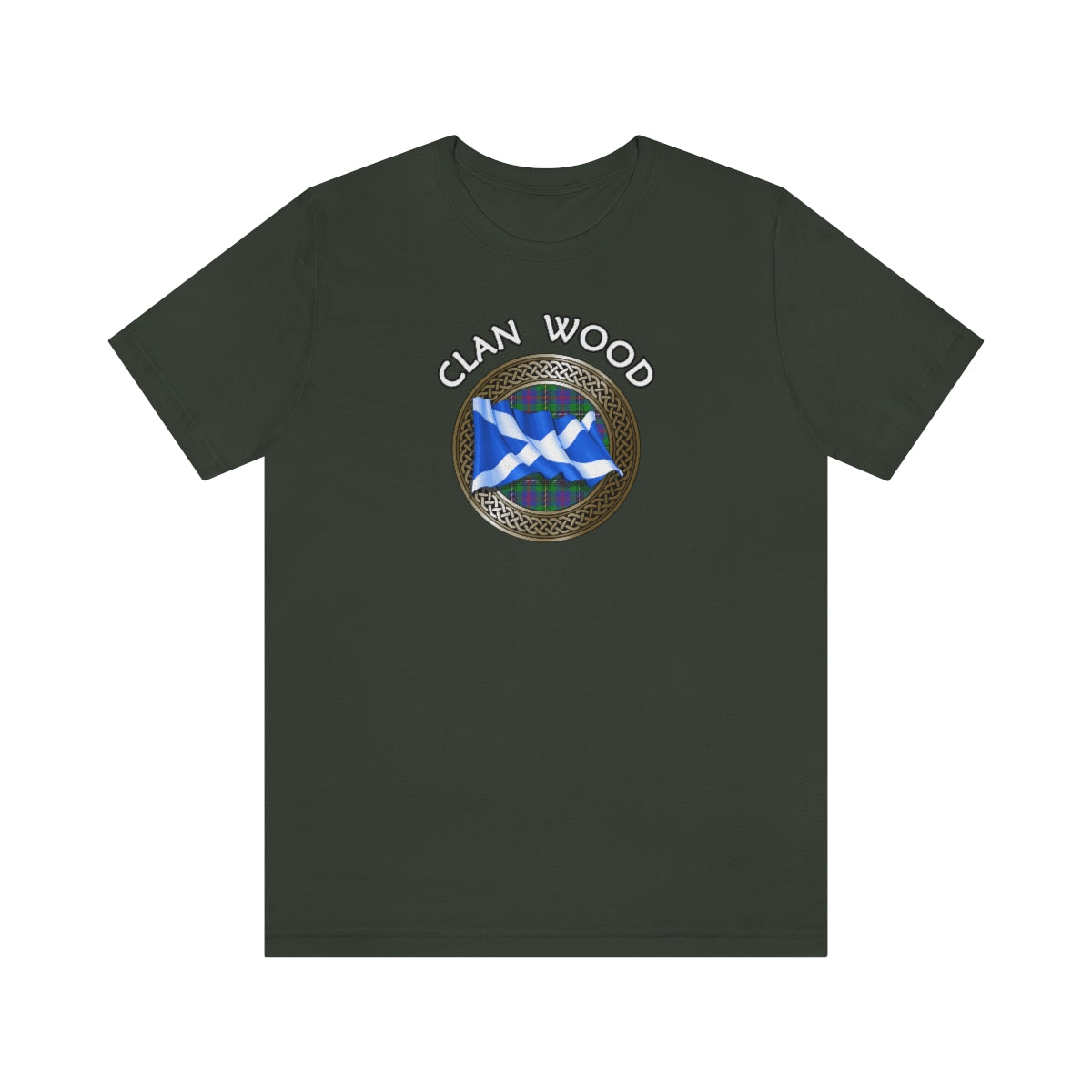 Clan Wood Tartan Knot & Flag T-Shirt