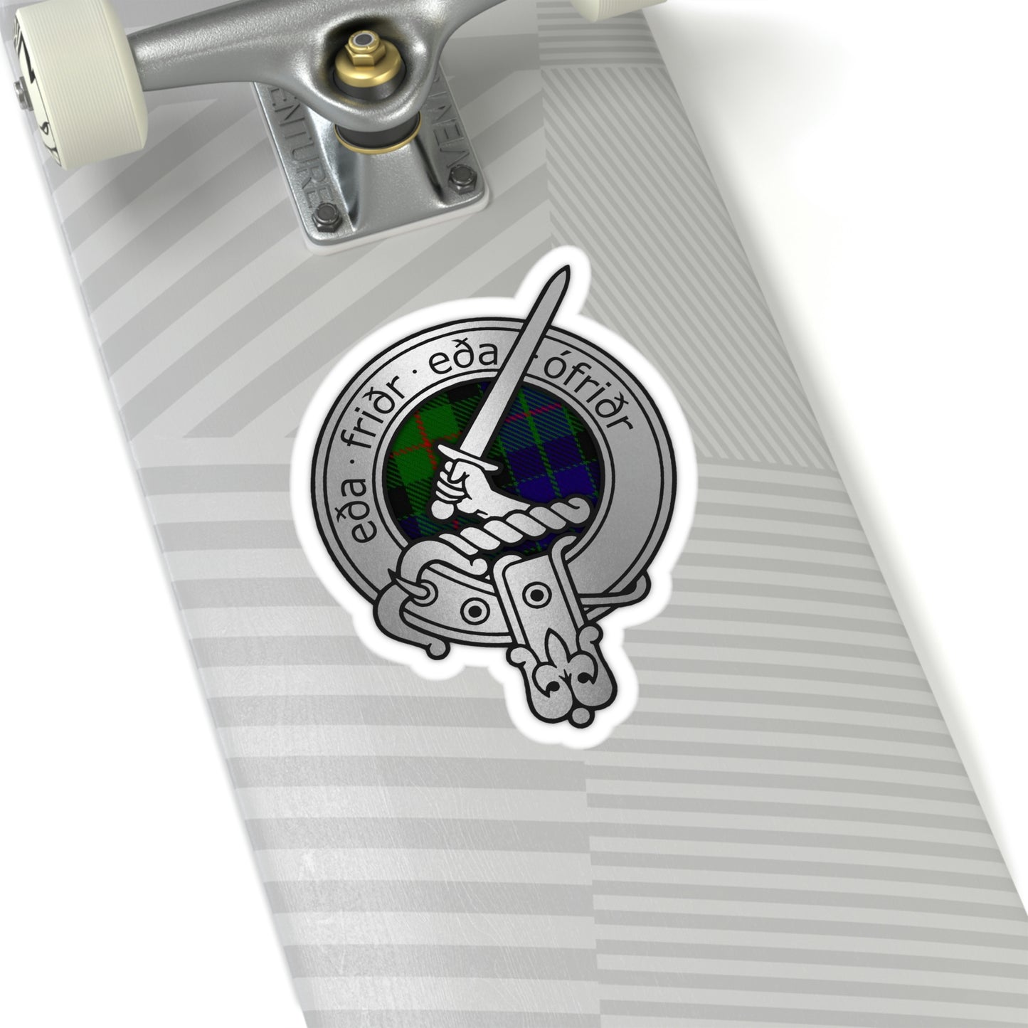 Clan Gunn Crest & Tartan Kiss-Cut Stickers