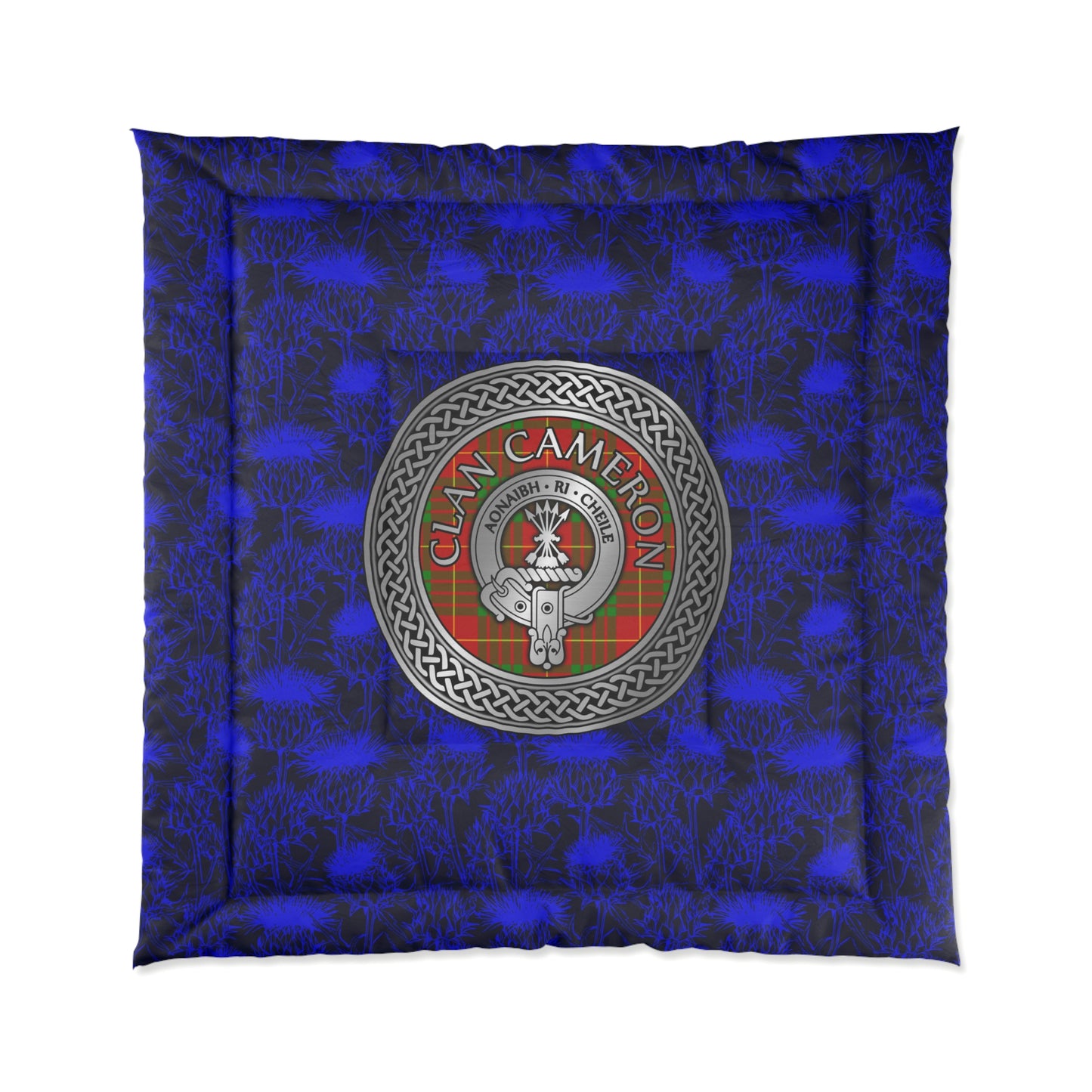 Clan Cameron Crest & Tartan Comforter